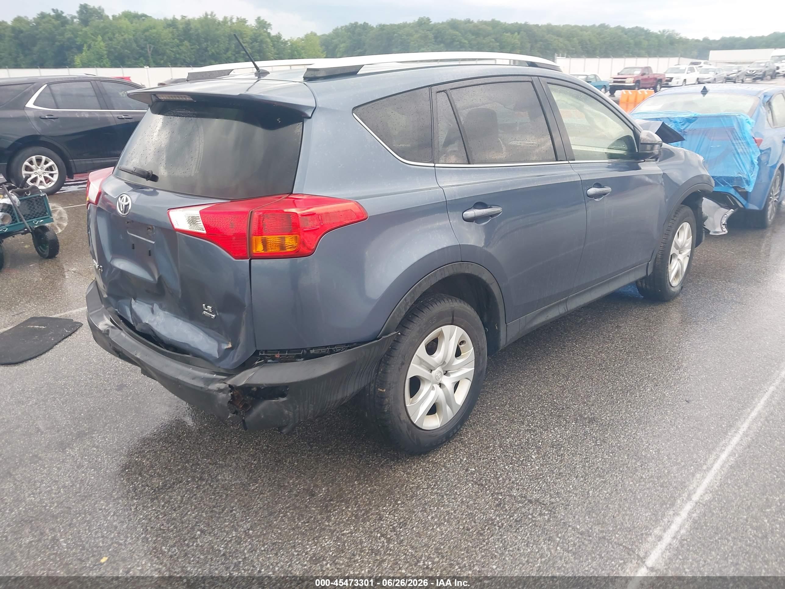 2014 Toyota Rav4 Le Синий vin: JTMBFREV7ED076931