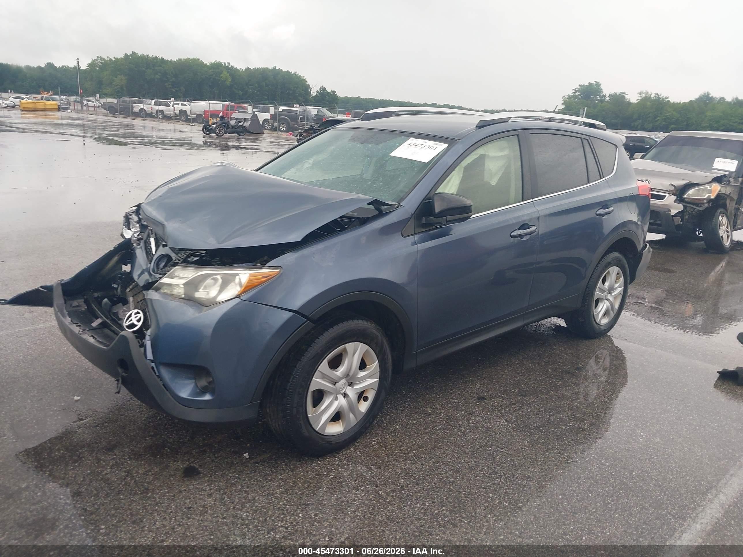 2014 Toyota Rav4 Le Синий vin: JTMBFREV7ED076931
