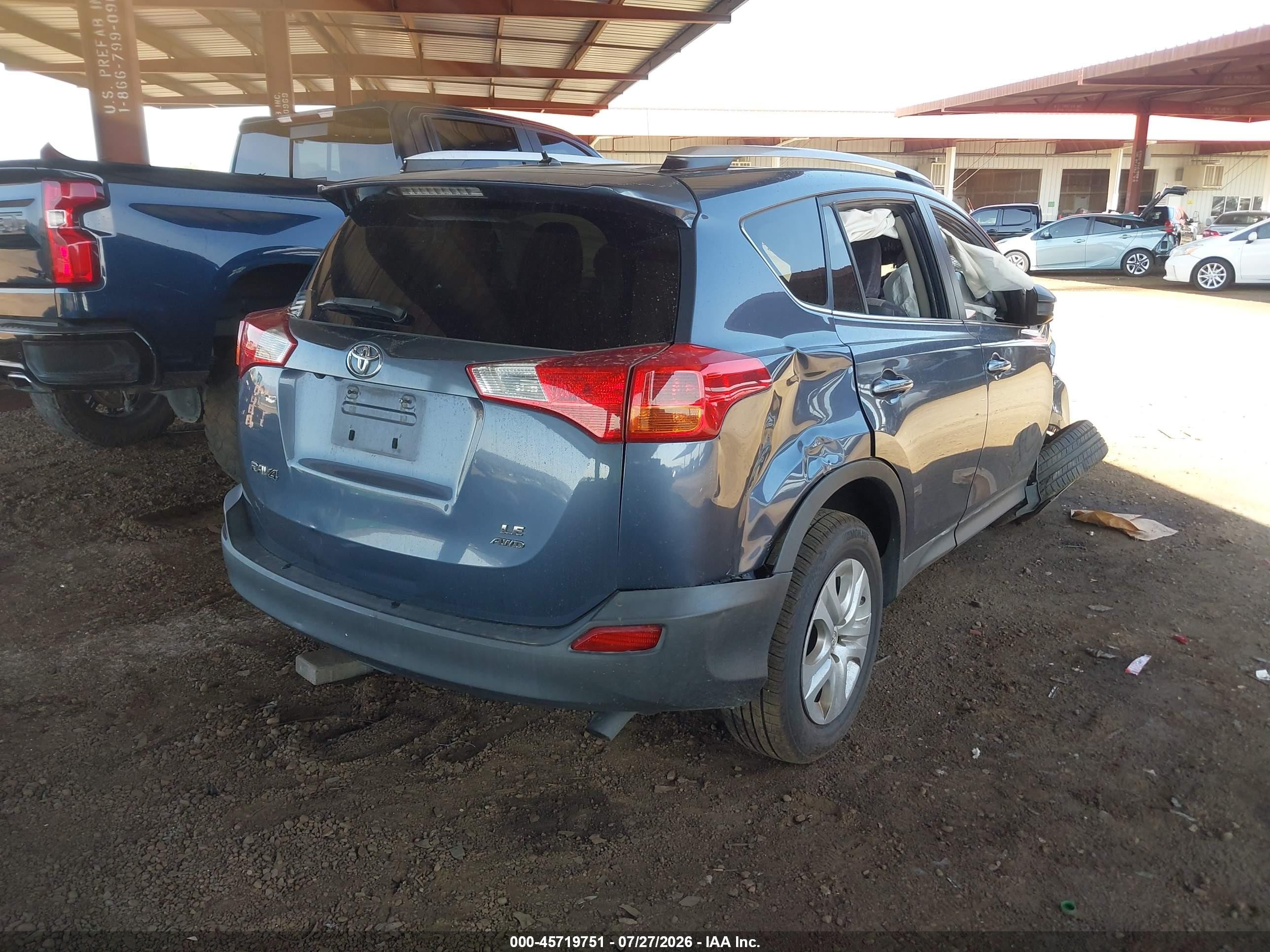 2013 Toyota Rav4 Le Blue vin: JTMBFREV8D5001454