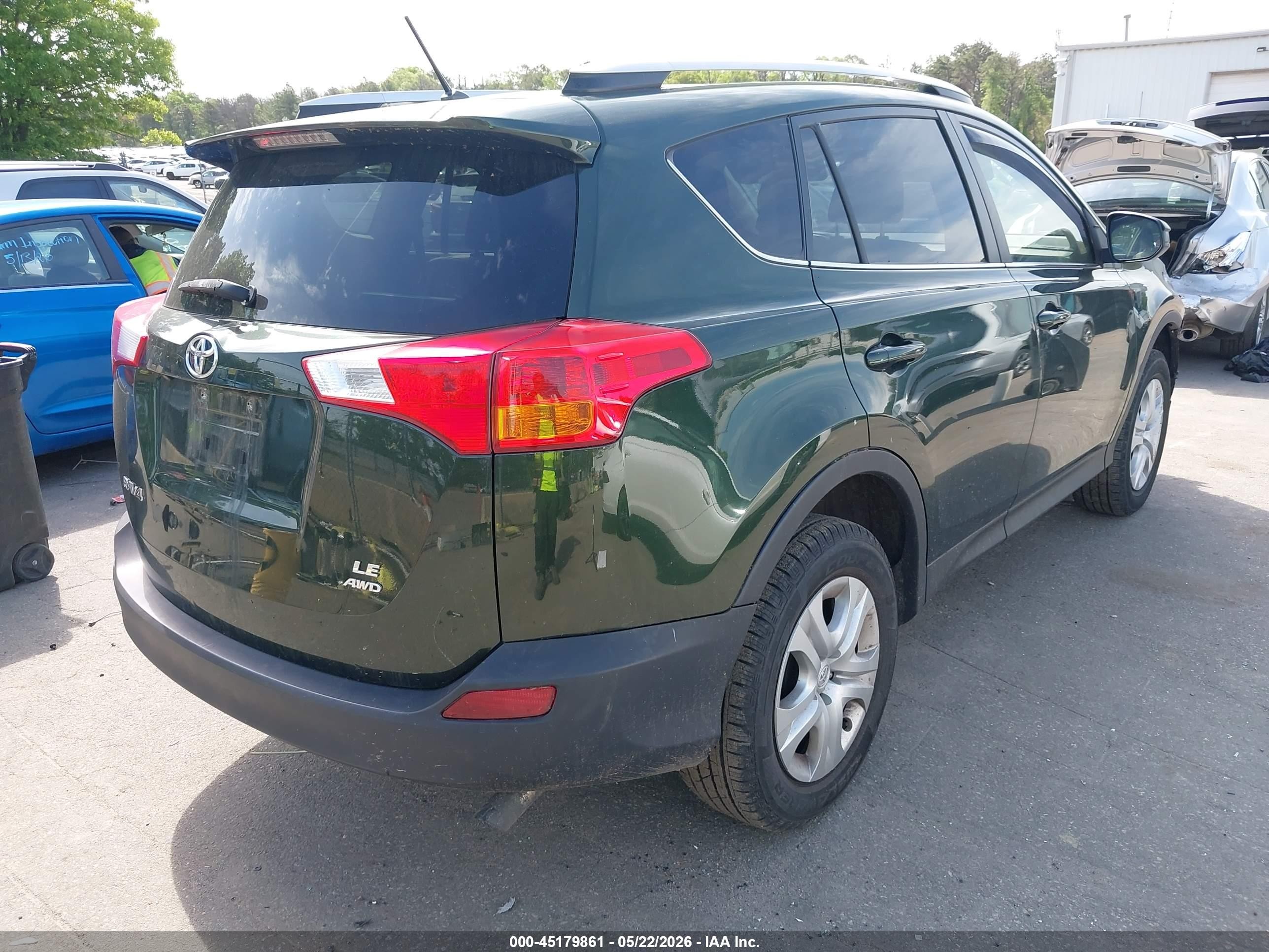 2013 Toyota Rav4 Le Green vin: JTMBFREV9D5014567