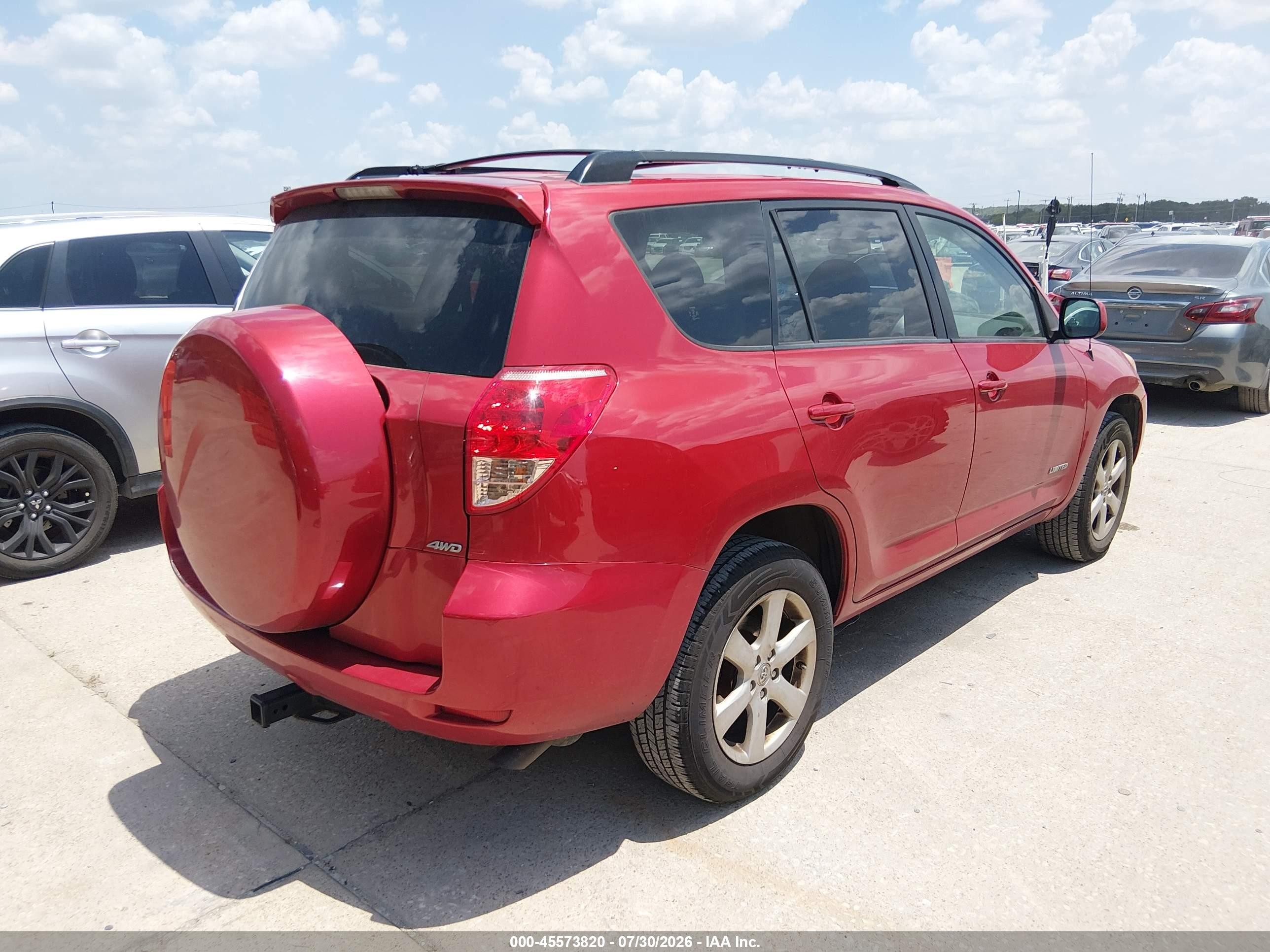2008 Toyota Rav4 Ltd Red vin: JTMBK31V185068529