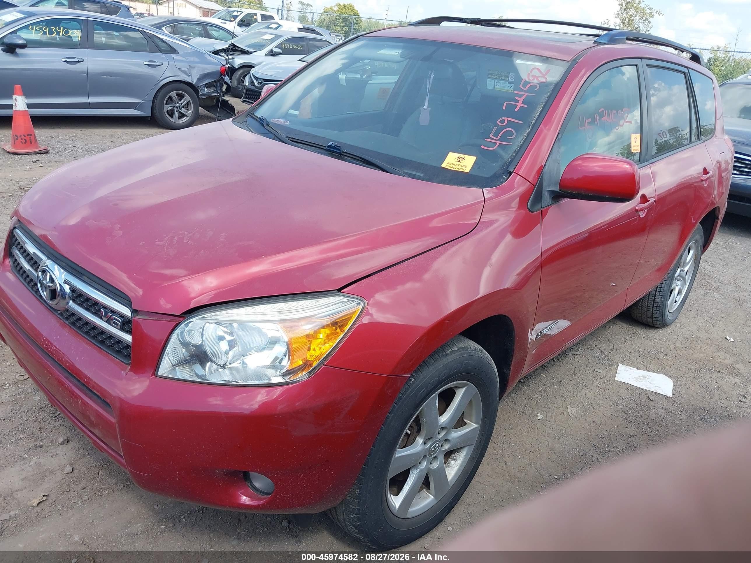 2008 Toyota Rav4 Limited V6 Red vin: JTMBK31V286034447