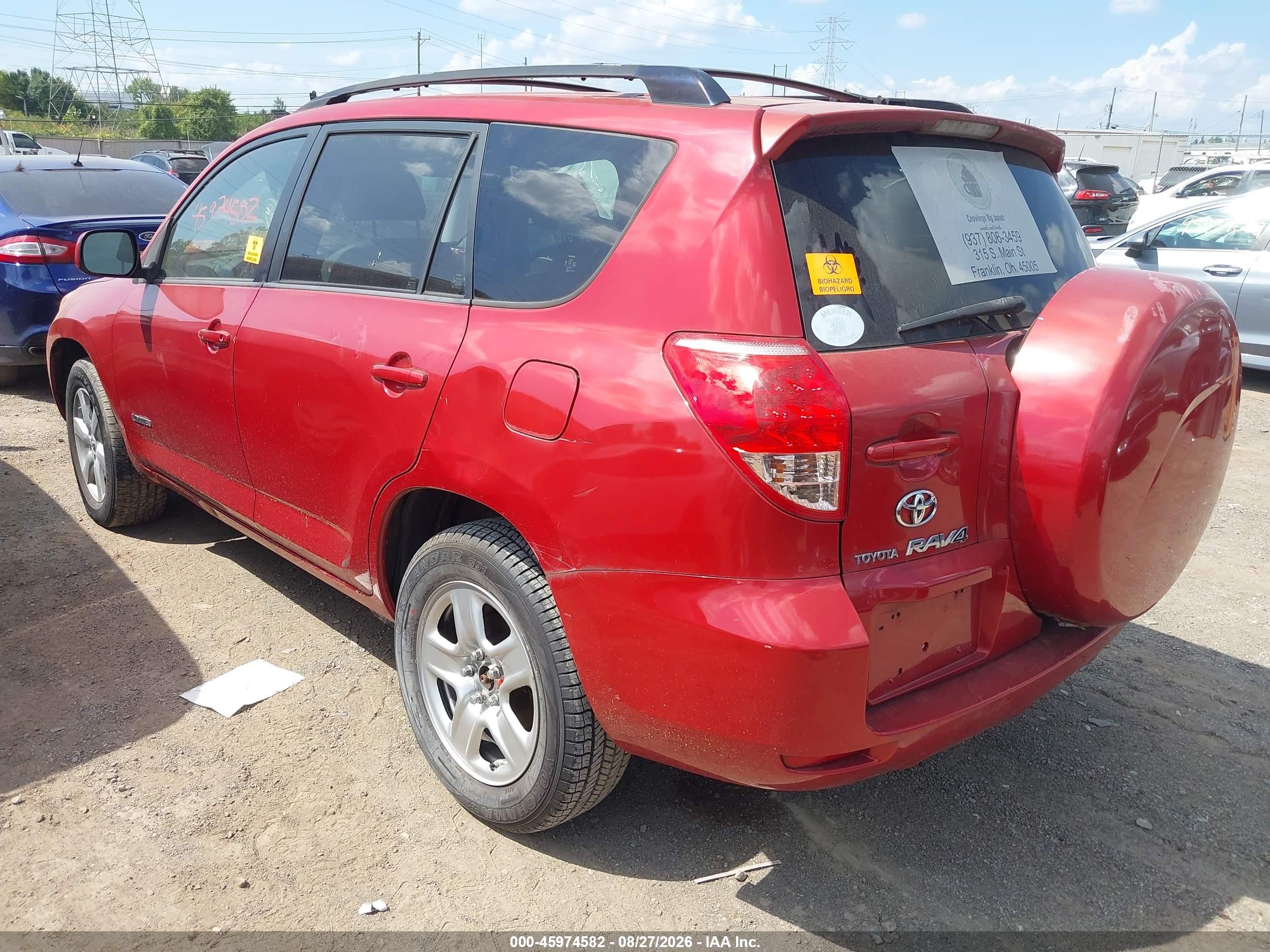 2008 Toyota Rav4 Limited V6 Red vin: JTMBK31V286034447