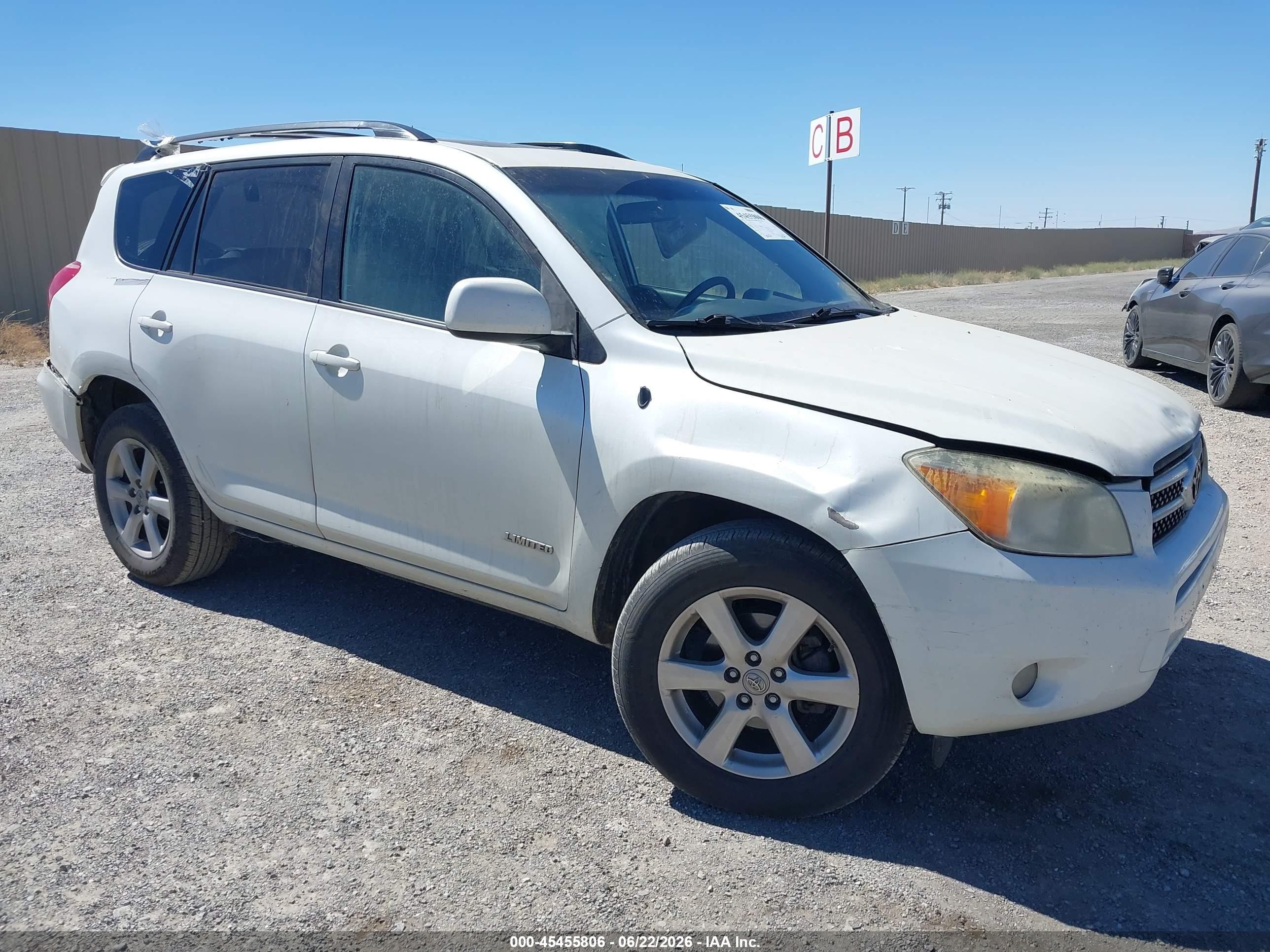 2008 Toyota Rav4 Limited V6 White vin: JTMBK31V385053529