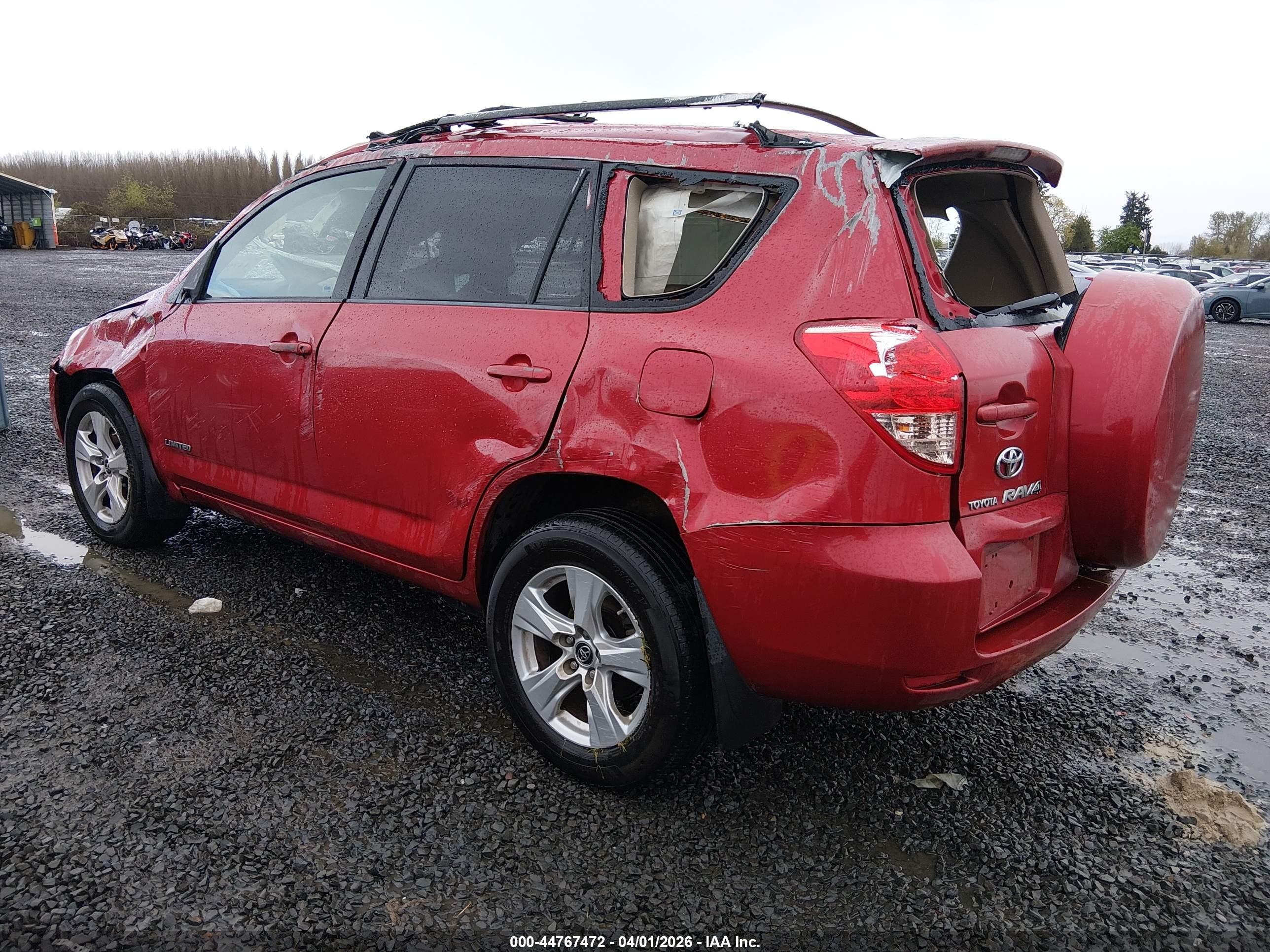 2008 Toyota Rav4 Limited V6 Red vin: JTMBK31V386032190