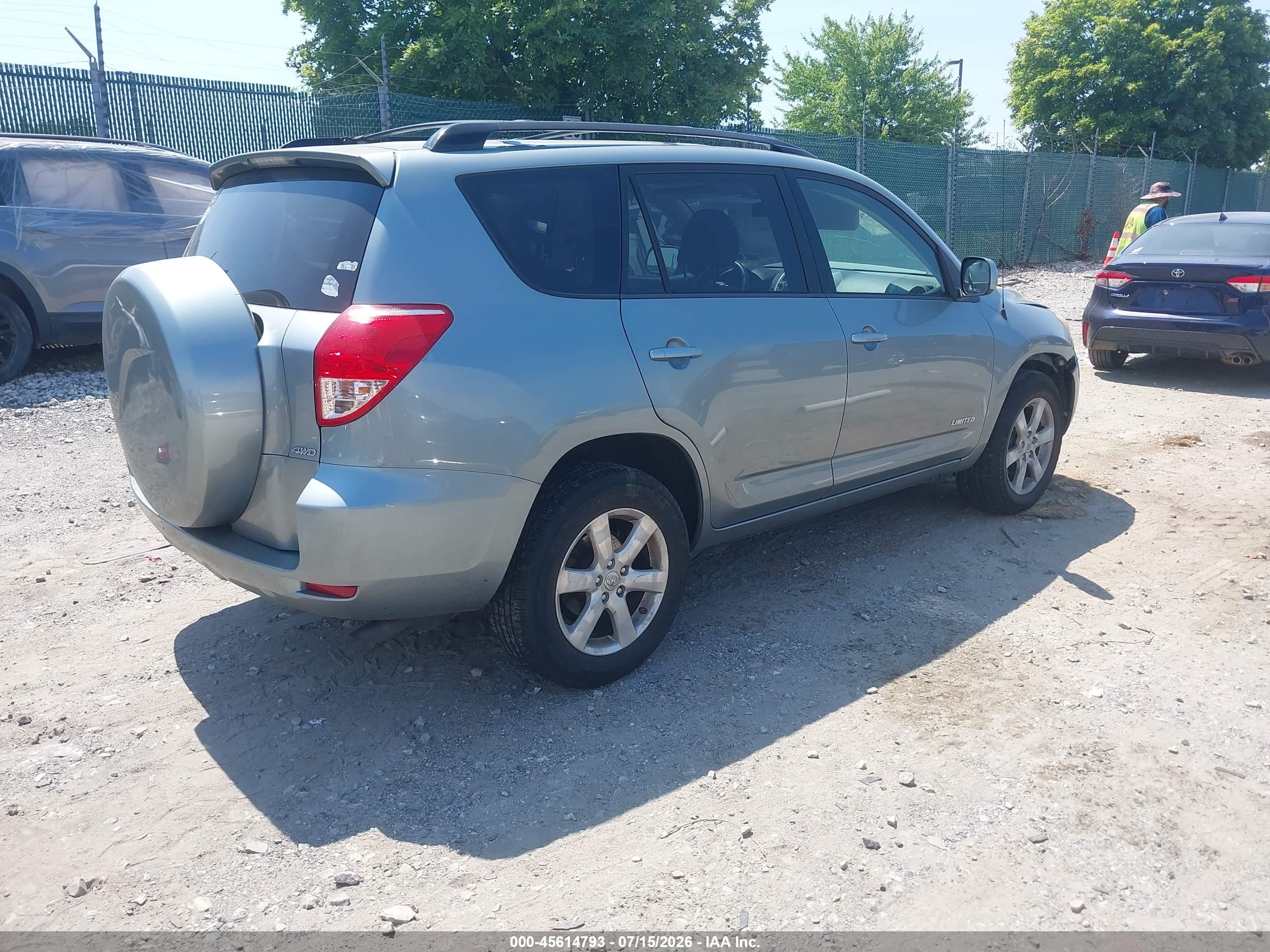 2007 Toyota Rav4 Limited Light Blue vin: JTMBK31V575039355