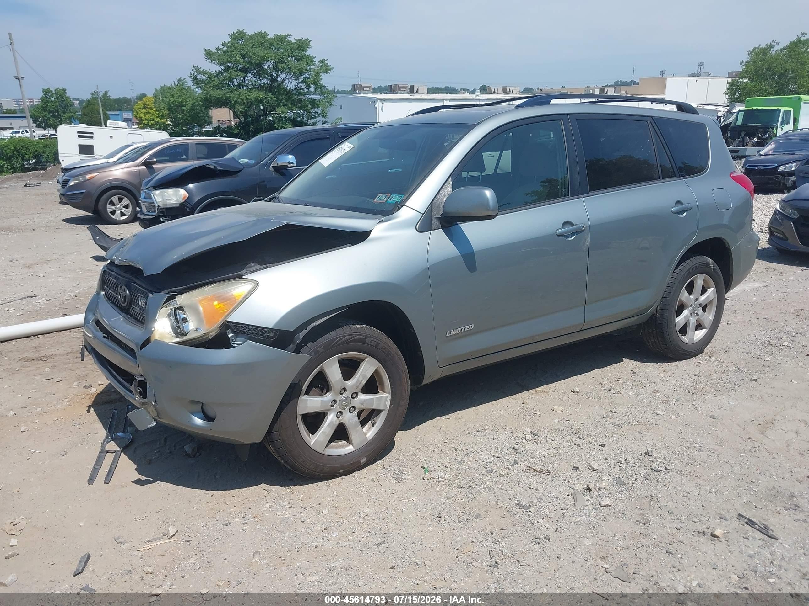2007 Toyota Rav4 Limited Light Blue vin: JTMBK31V575039355