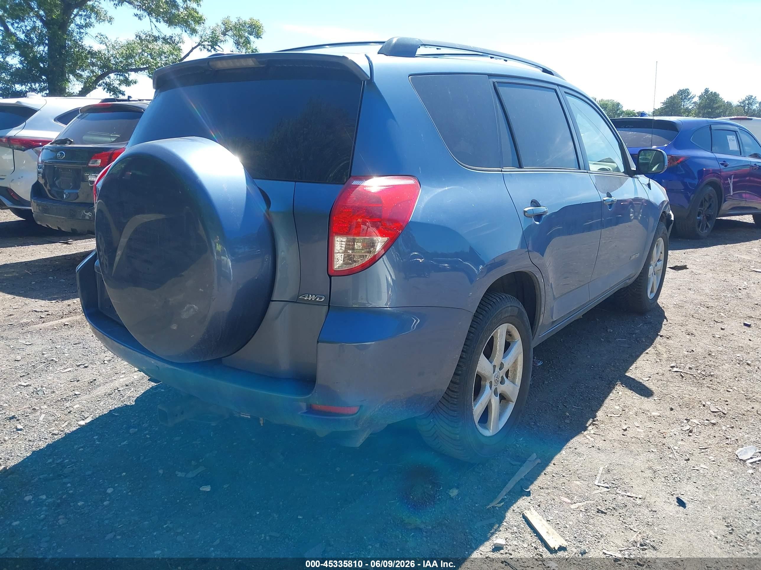 2008 Toyota Rav4 Limited V6 Blue vin: JTMBK31V586028884