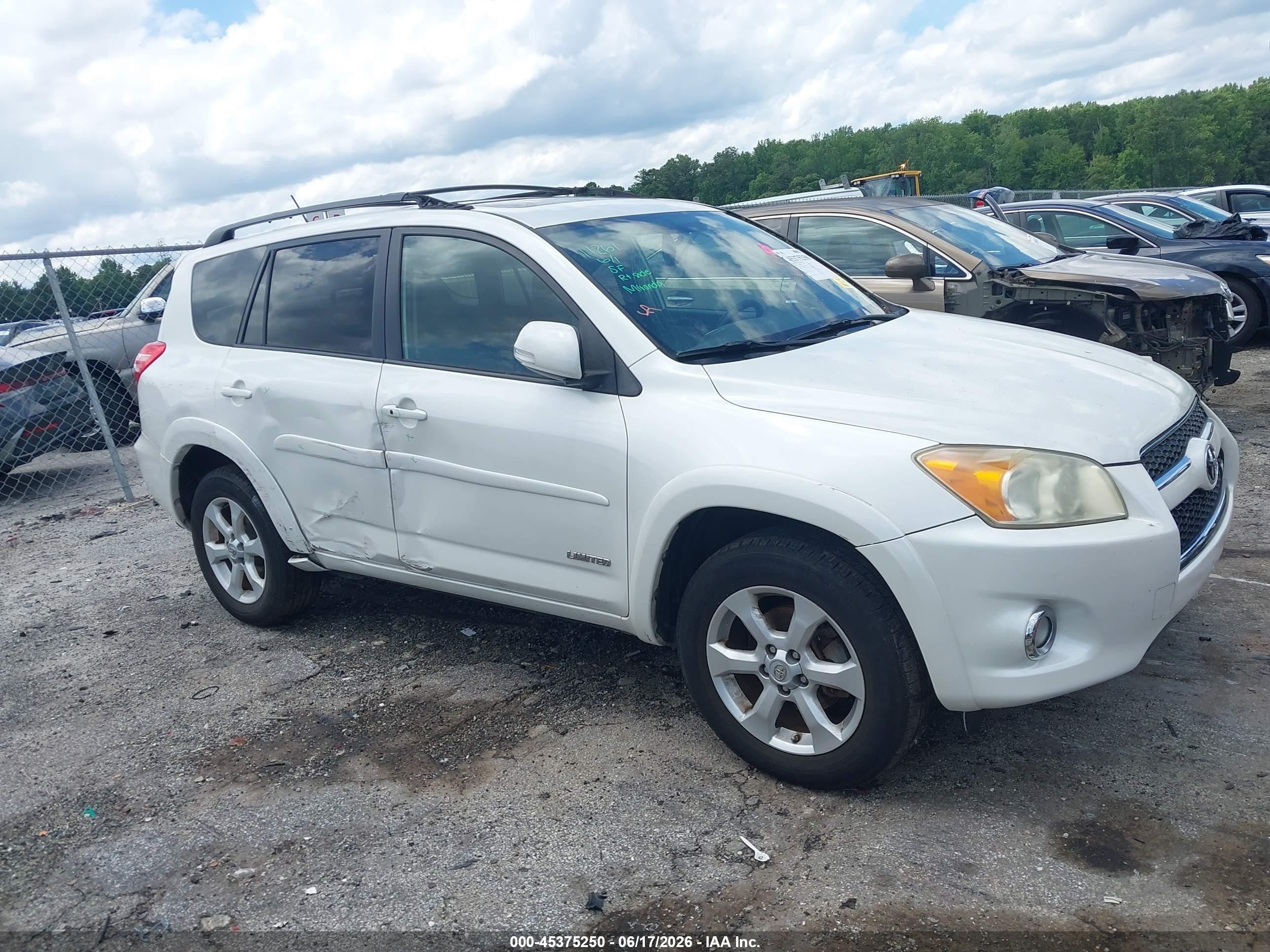2009 Toyota Rav4 Limited V6 White vin: JTMBK31V695081925