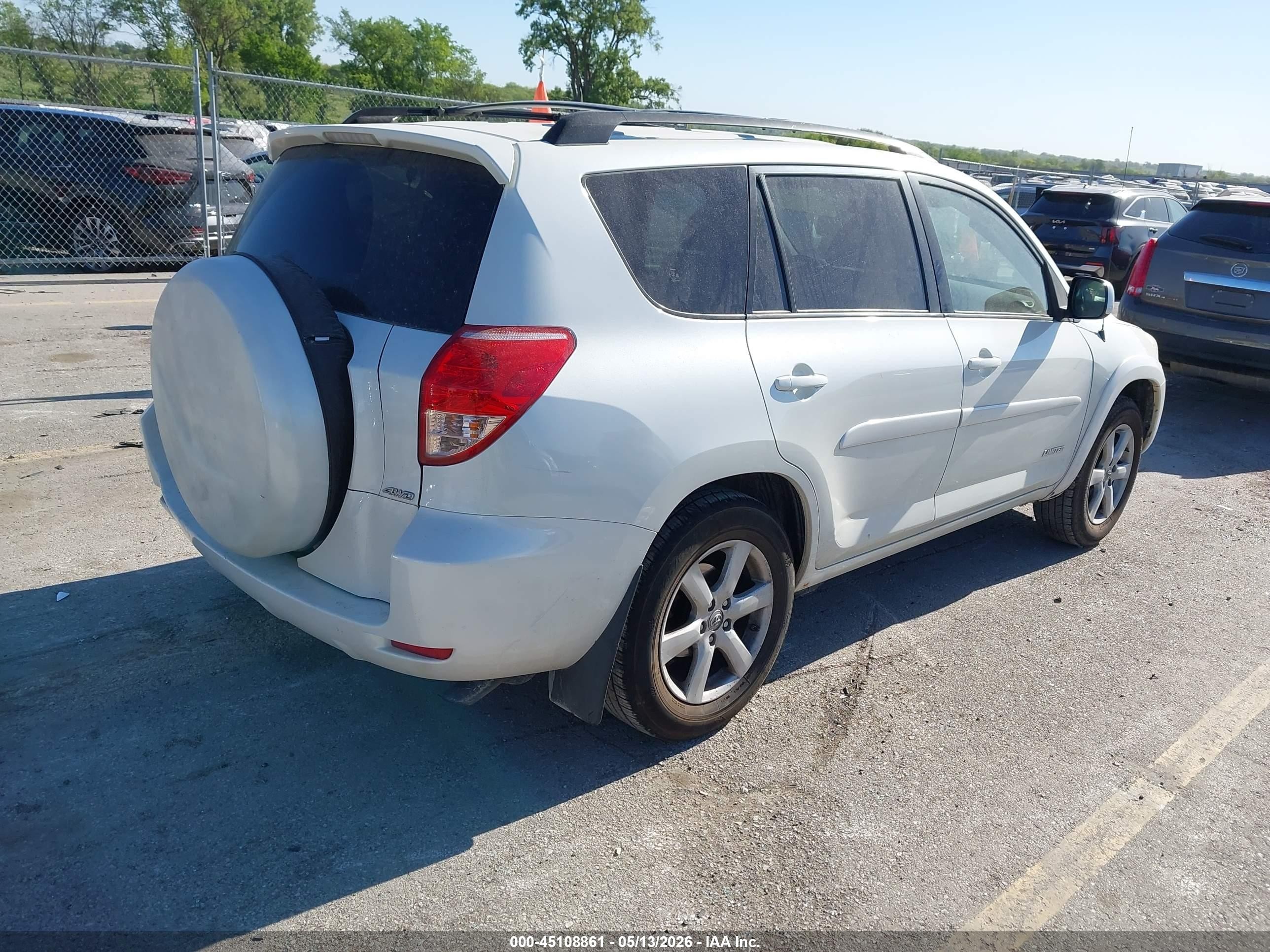 2007 Toyota Rav4 Limited V6 White vin: JTMBK31V875037406