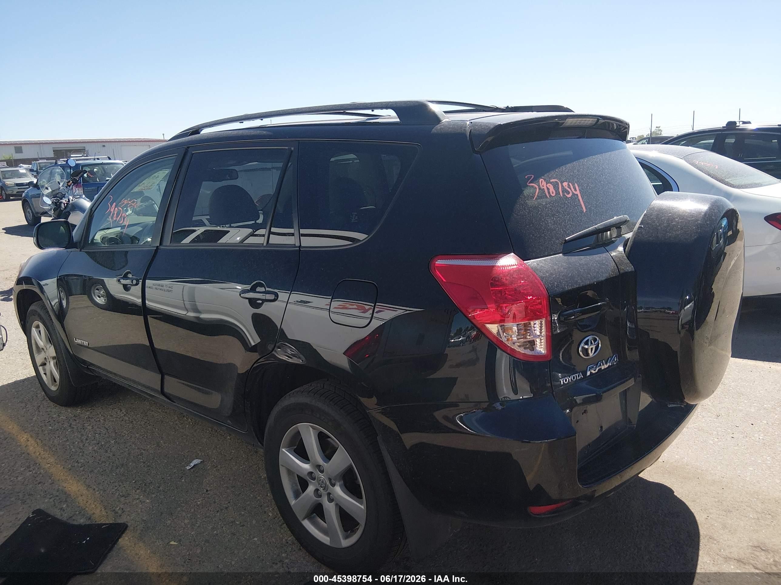 2008 Toyota Rav4 Limited V6 Black vin: JTMBK31V886031262