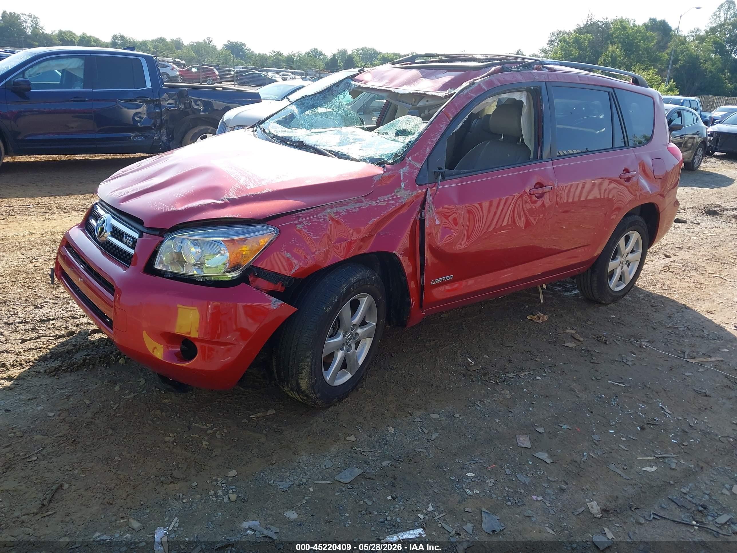 2008 Toyota Rav4 Limited V6 Burgundy vin: JTMBK31V886037417