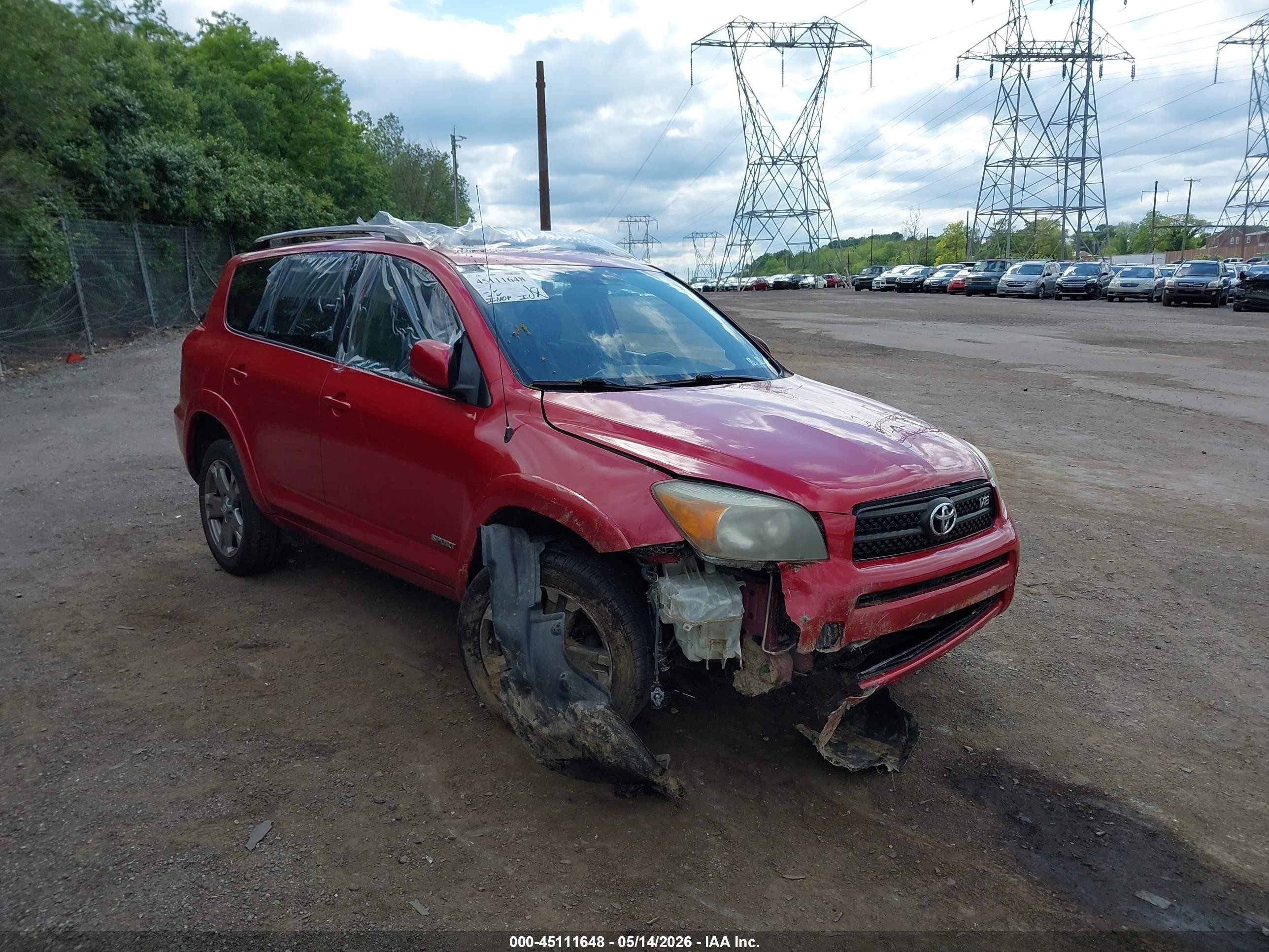 2008 Toyota Rav4 Sport V6 Red vin: JTMBK32V285067811
