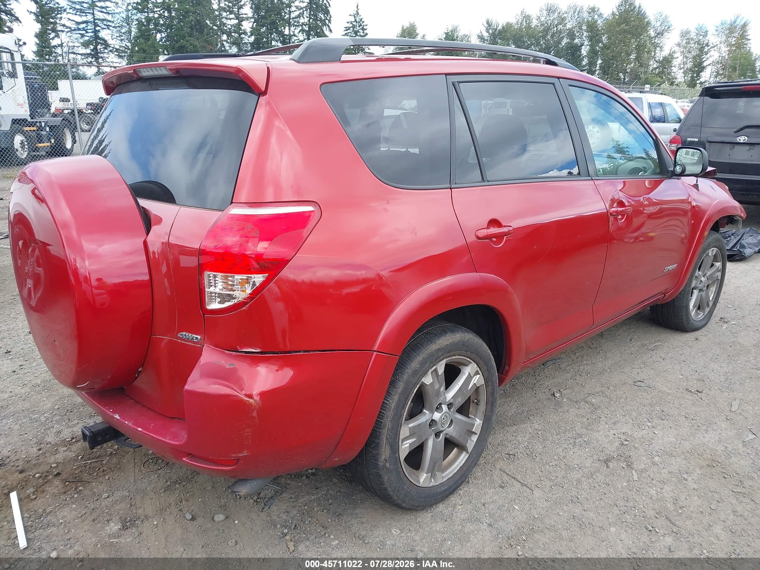 2008 Toyota Rav4 Sport V6 Красный vin: JTMBK32V385067414