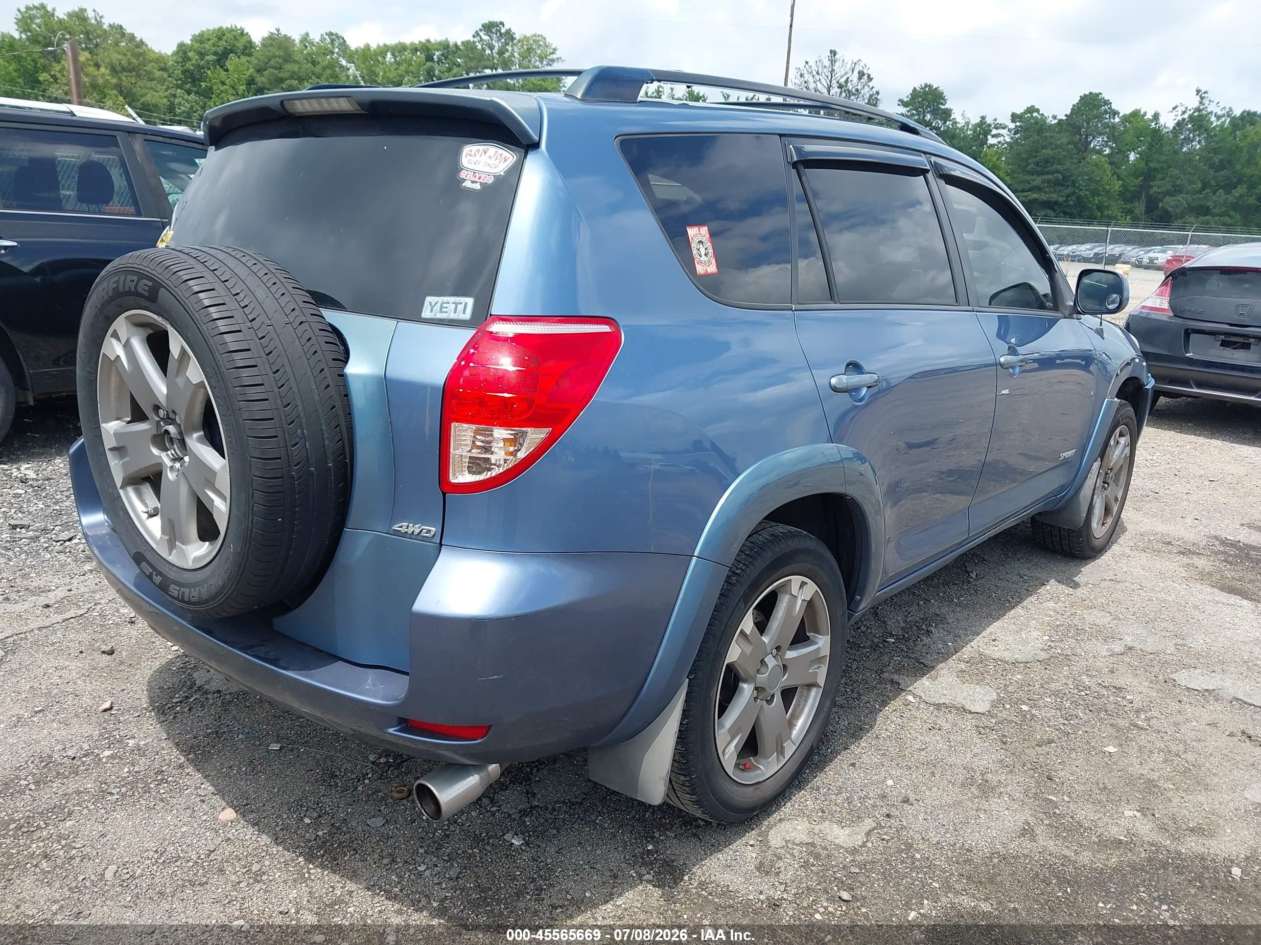2008 Toyota Rav4 Sport V6 Blue vin: JTMBK32V585051893