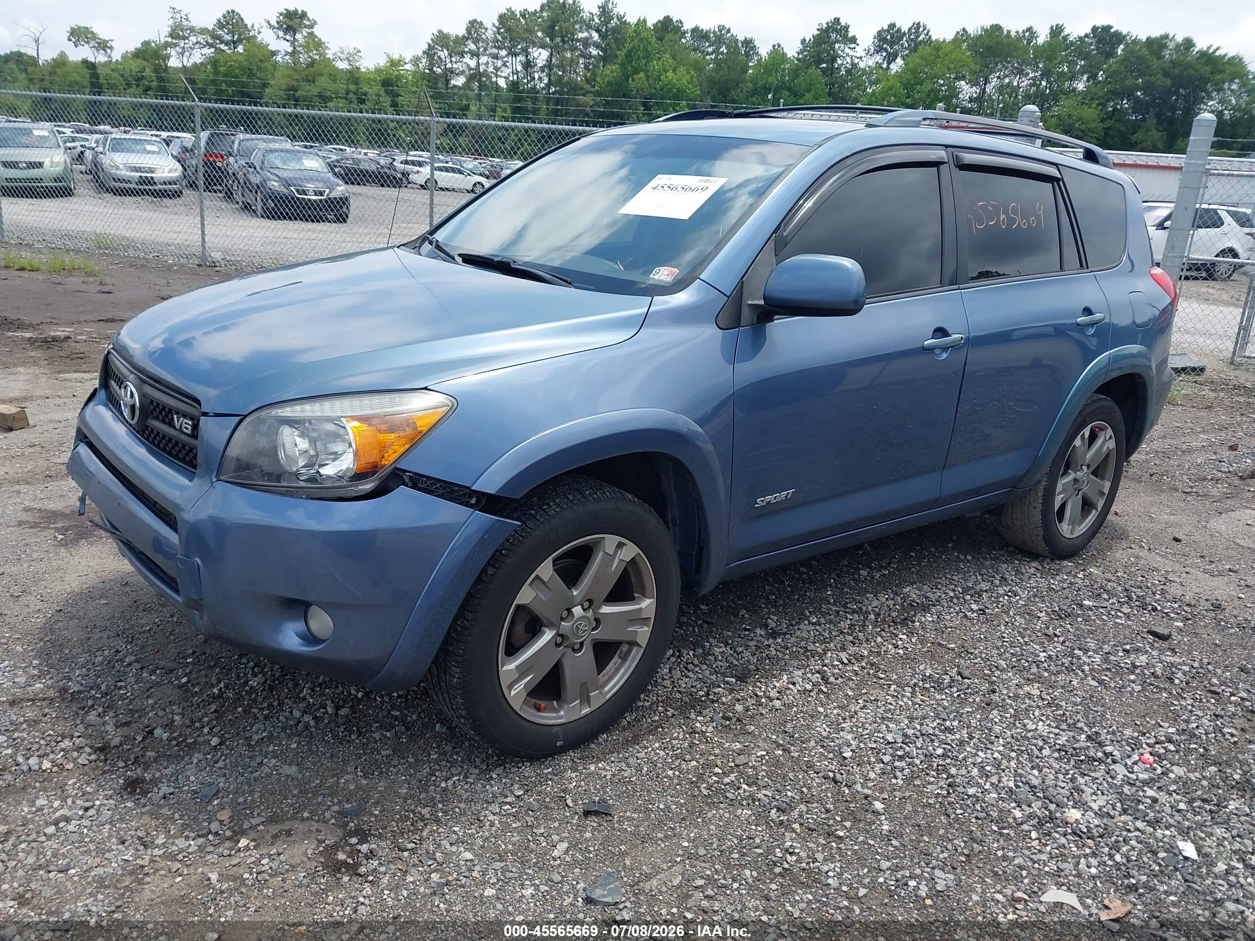 2008 Toyota Rav4 Sport V6 Blue vin: JTMBK32V585051893