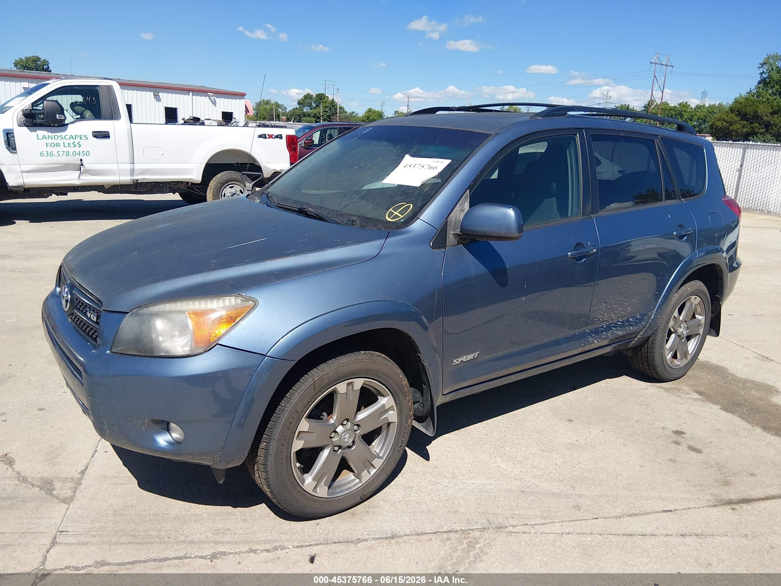 2008 Toyota Rav4 Sport V6 Blue vin: JTMBK32VX86034727