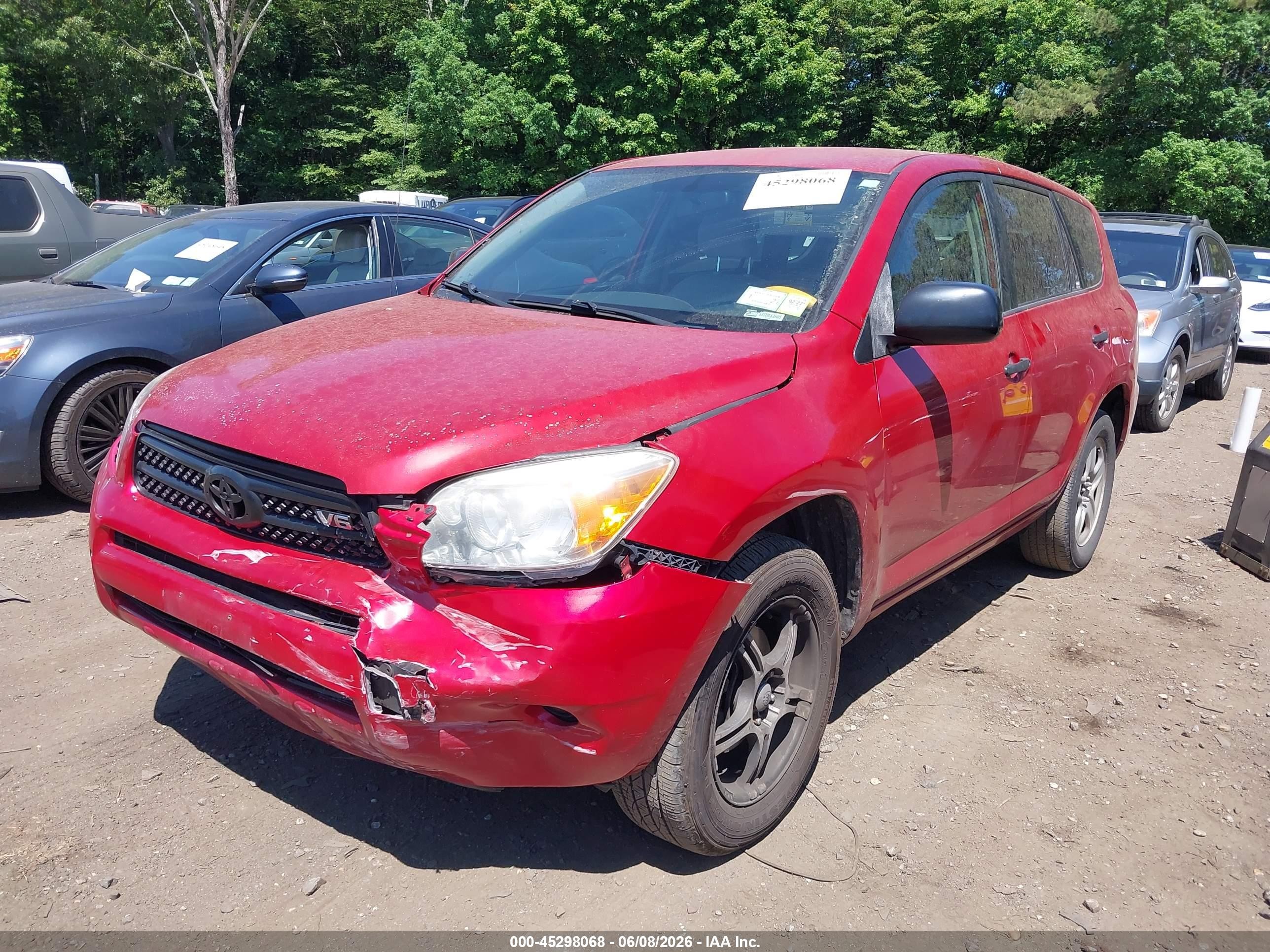 2008 Toyota Rav4 Base V6 Red vin: JTMBK33V186031424