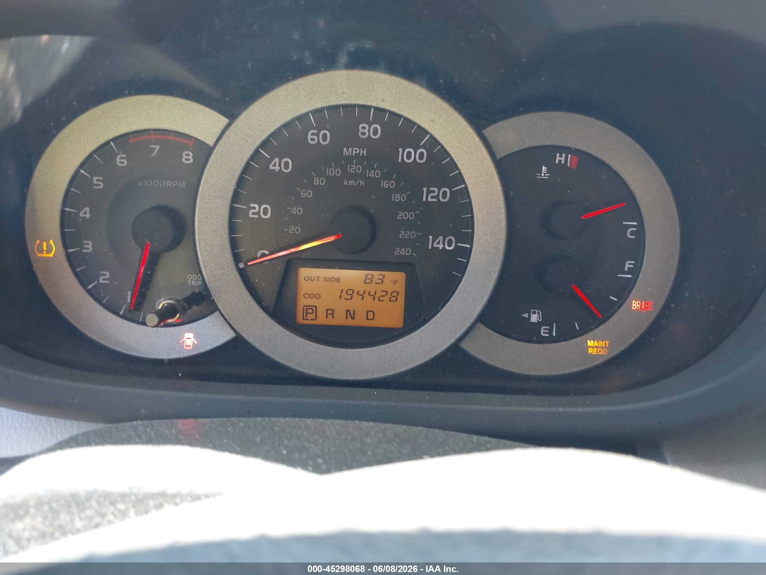 2008 Toyota Rav4 Base V6 Red vin: JTMBK33V186031424