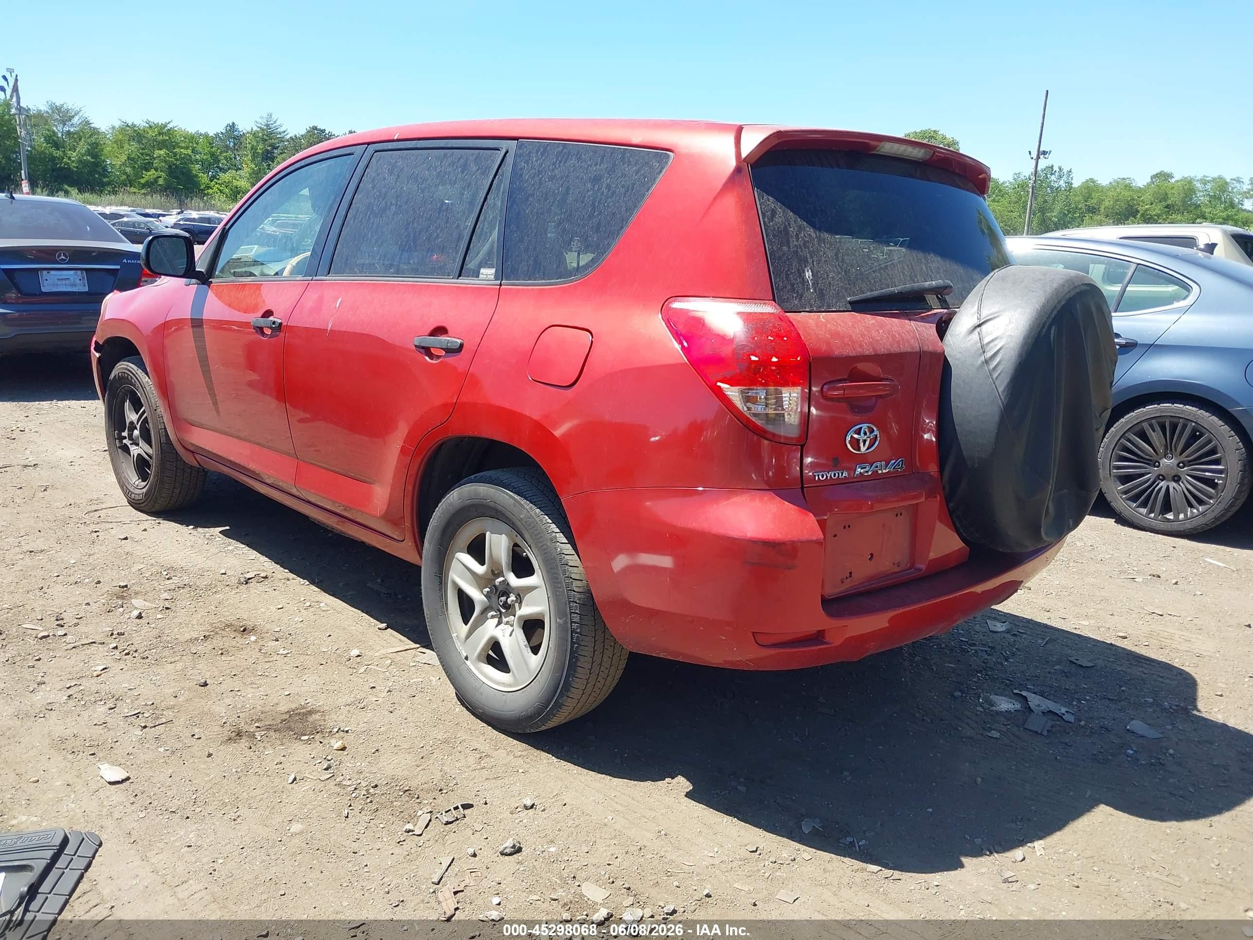 2008 Toyota Rav4 Base V6 Red vin: JTMBK33V186031424