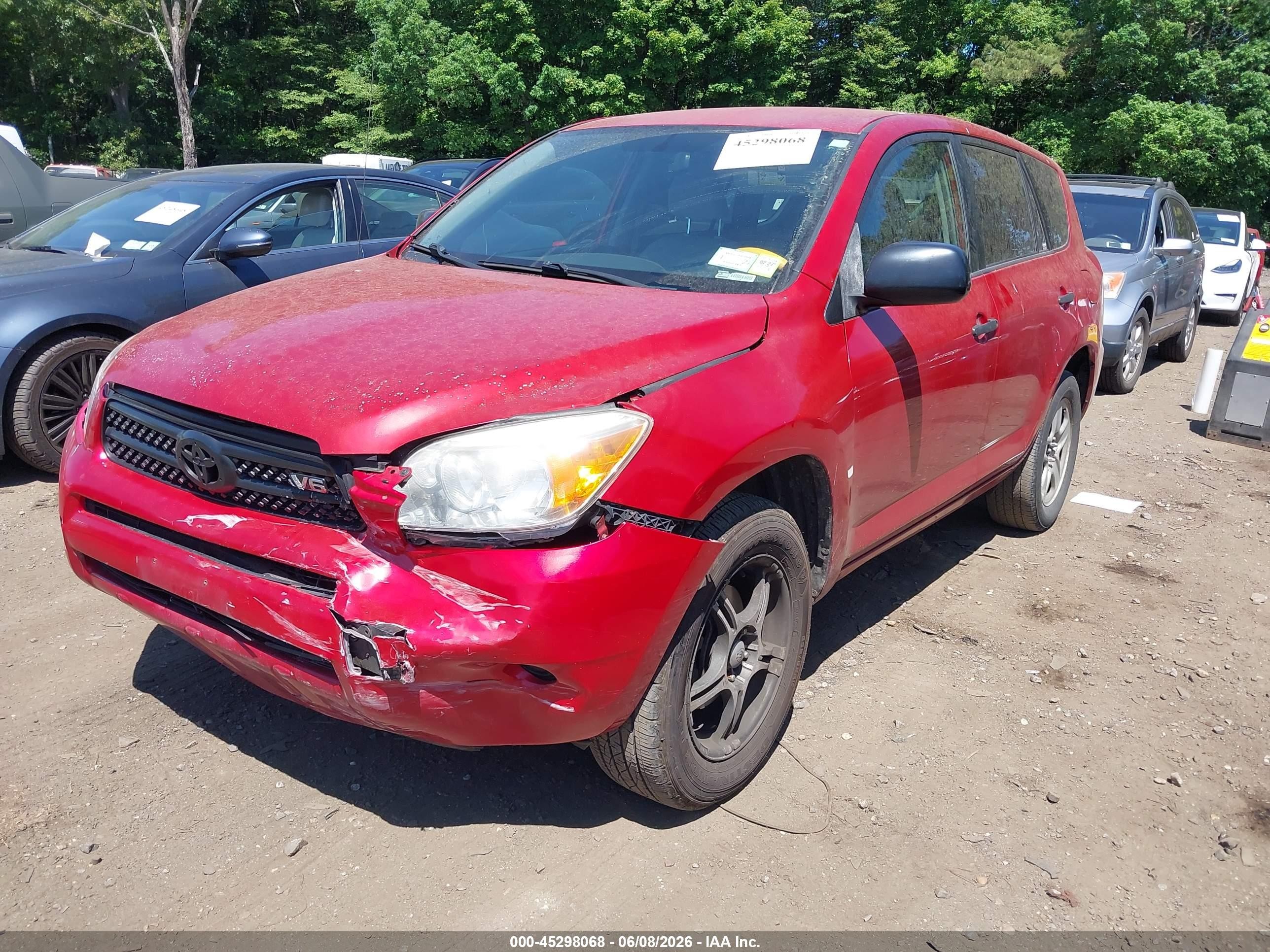 2008 Toyota Rav4 Base V6 Red vin: JTMBK33V186031424