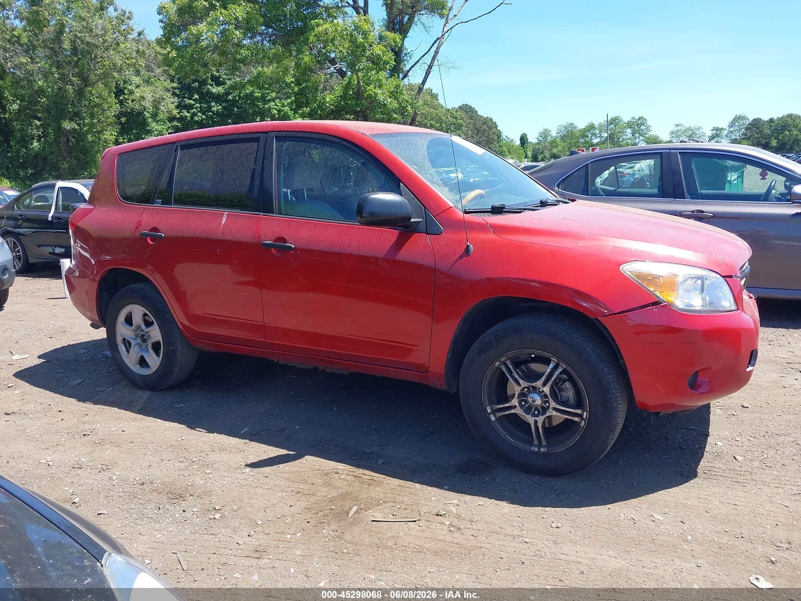 2008 Toyota Rav4 Base V6 Red vin: JTMBK33V186031424
