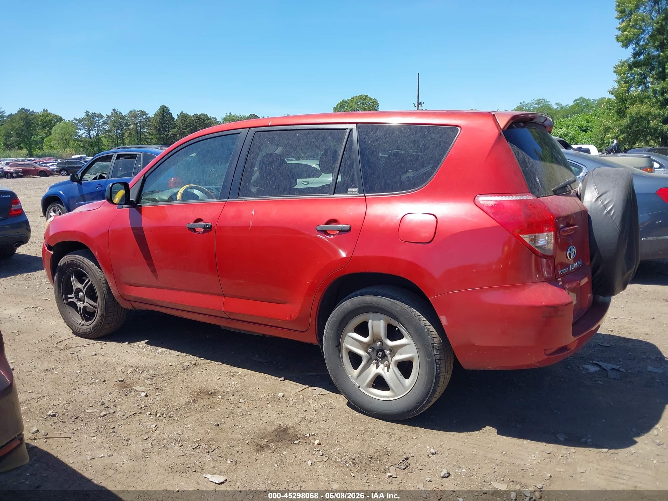 2008 Toyota Rav4 Base V6 Red vin: JTMBK33V186031424
