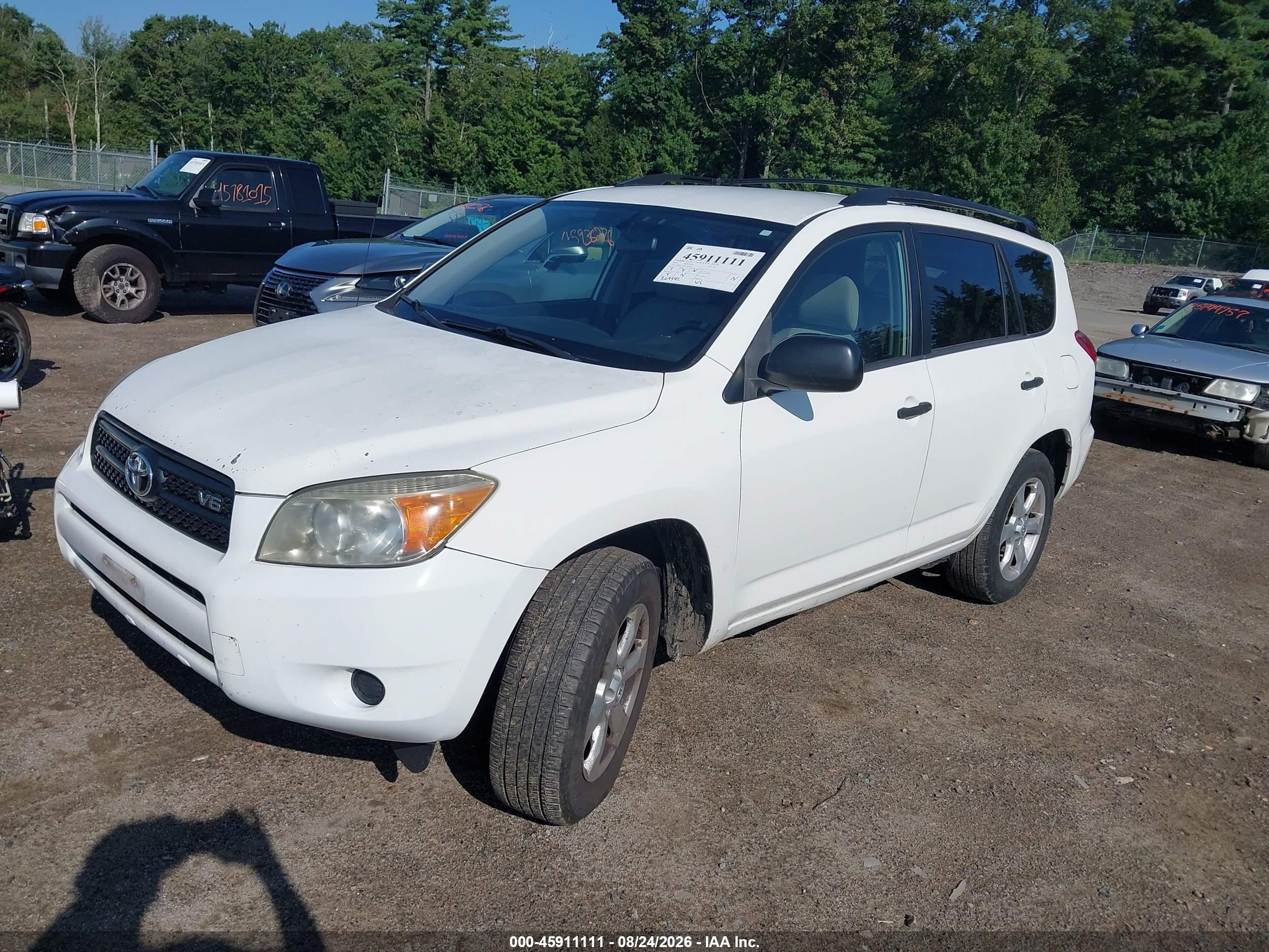 2007 Toyota Rav4 Base V6 (a5) Белый vin: JTMBK33V375037262
