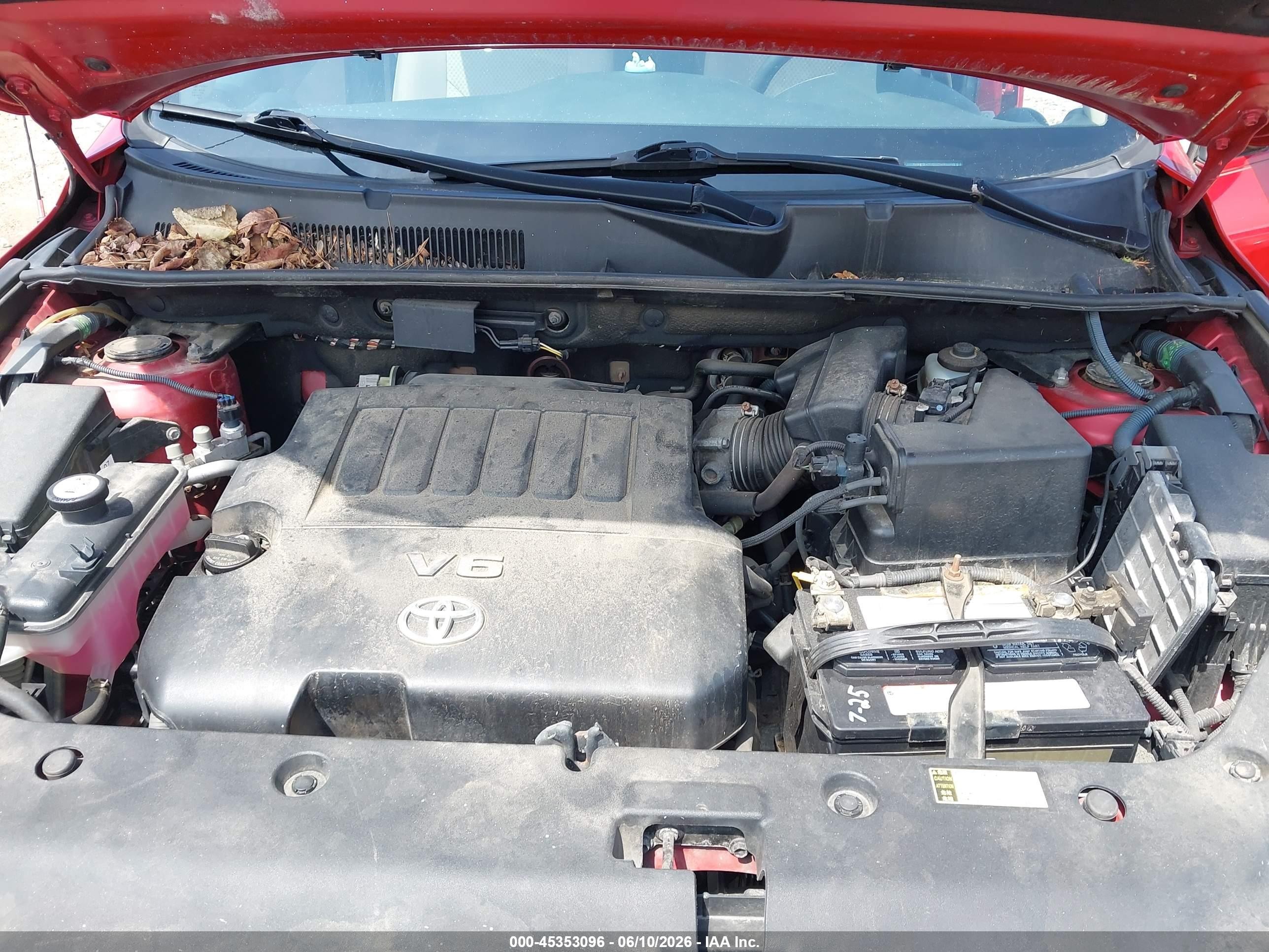 2008 Toyota Rav4 Base V6 Red vin: JTMBK33V386030114