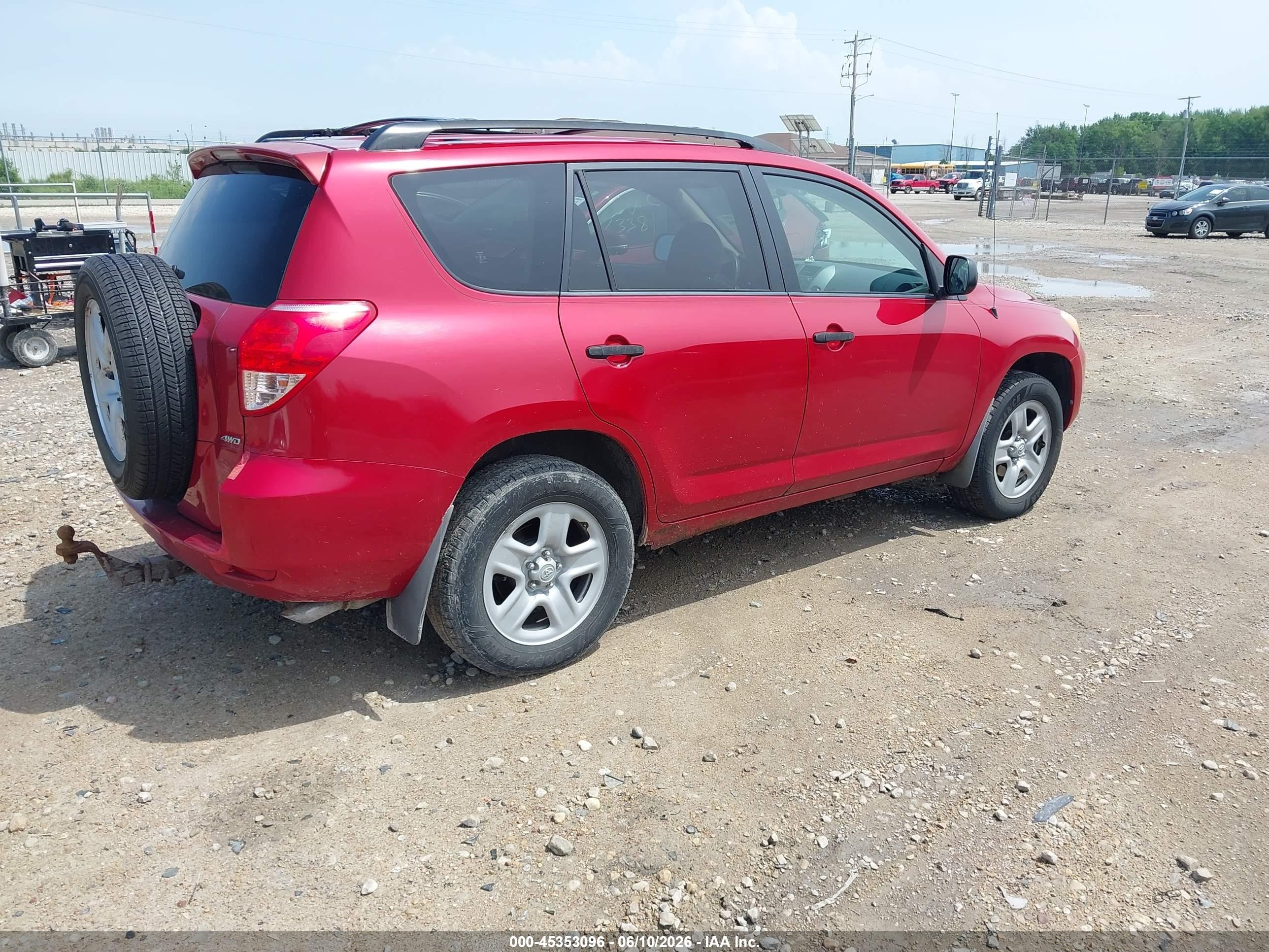 2008 Toyota Rav4 Base V6 Red vin: JTMBK33V386030114