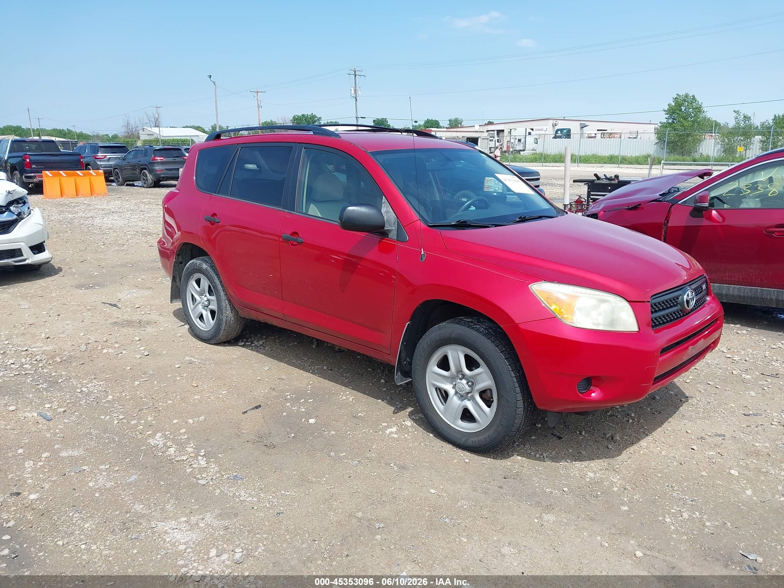 2008 Toyota Rav4 Base V6 Red vin: JTMBK33V386030114