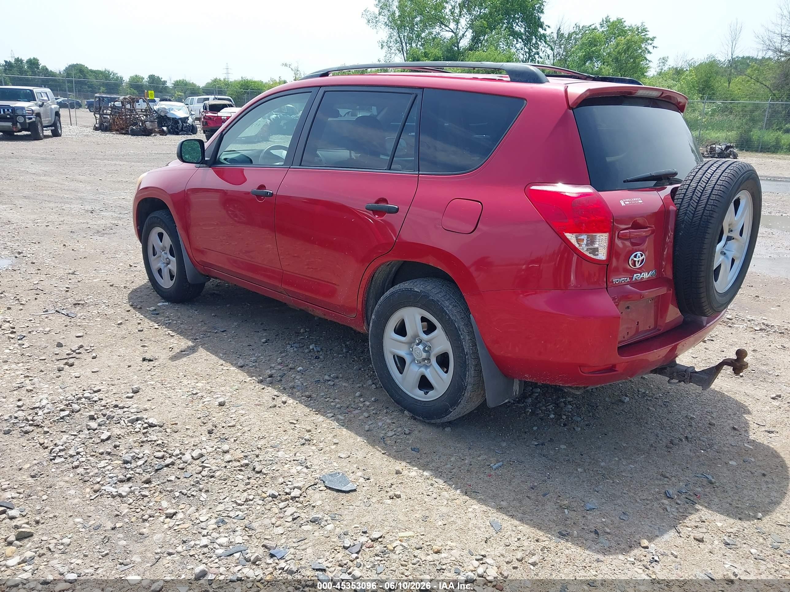 2008 Toyota Rav4 Base V6 Red vin: JTMBK33V386030114