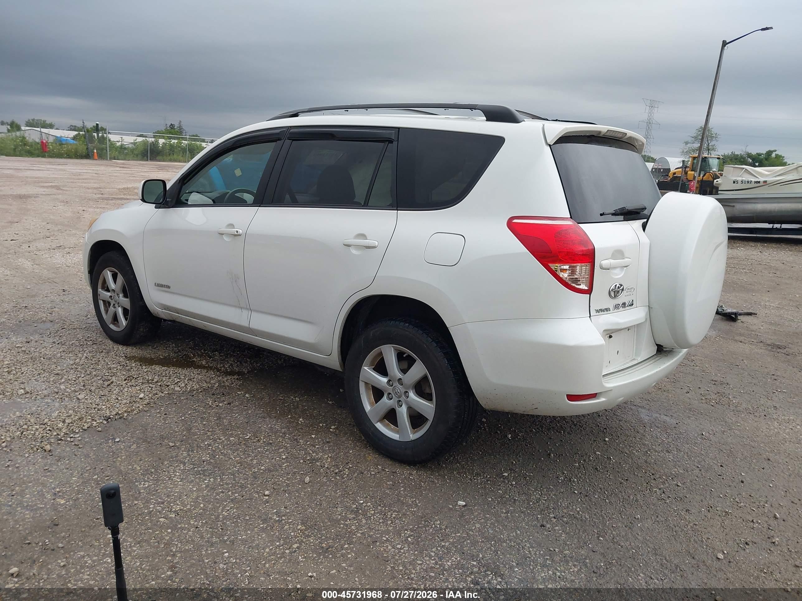 2008 Toyota Rav4 Ltd White vin: JTMBK34V185056246