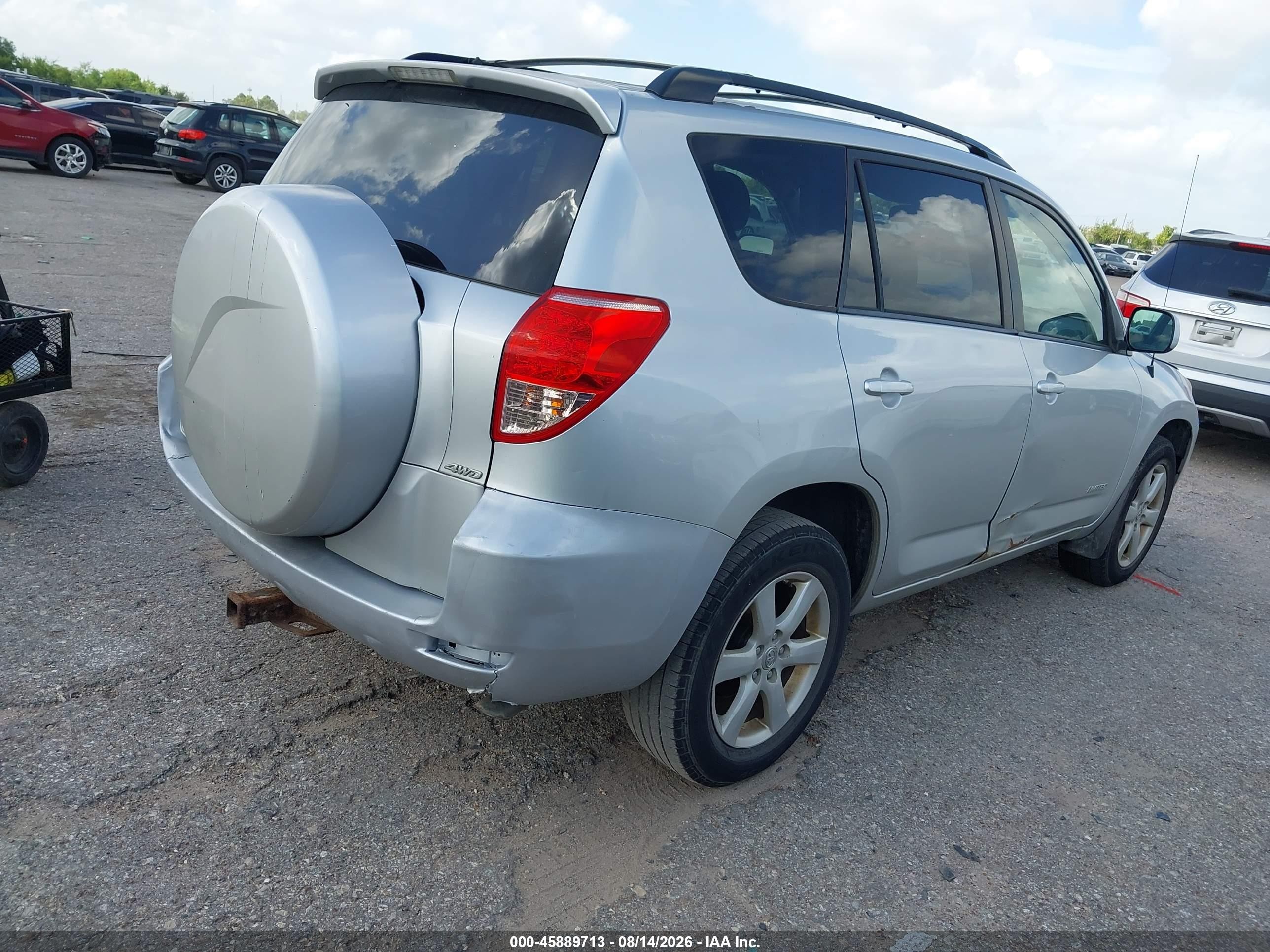 2008 Toyota Rav4 Ltd Silver vin: JTMBK34V485050859