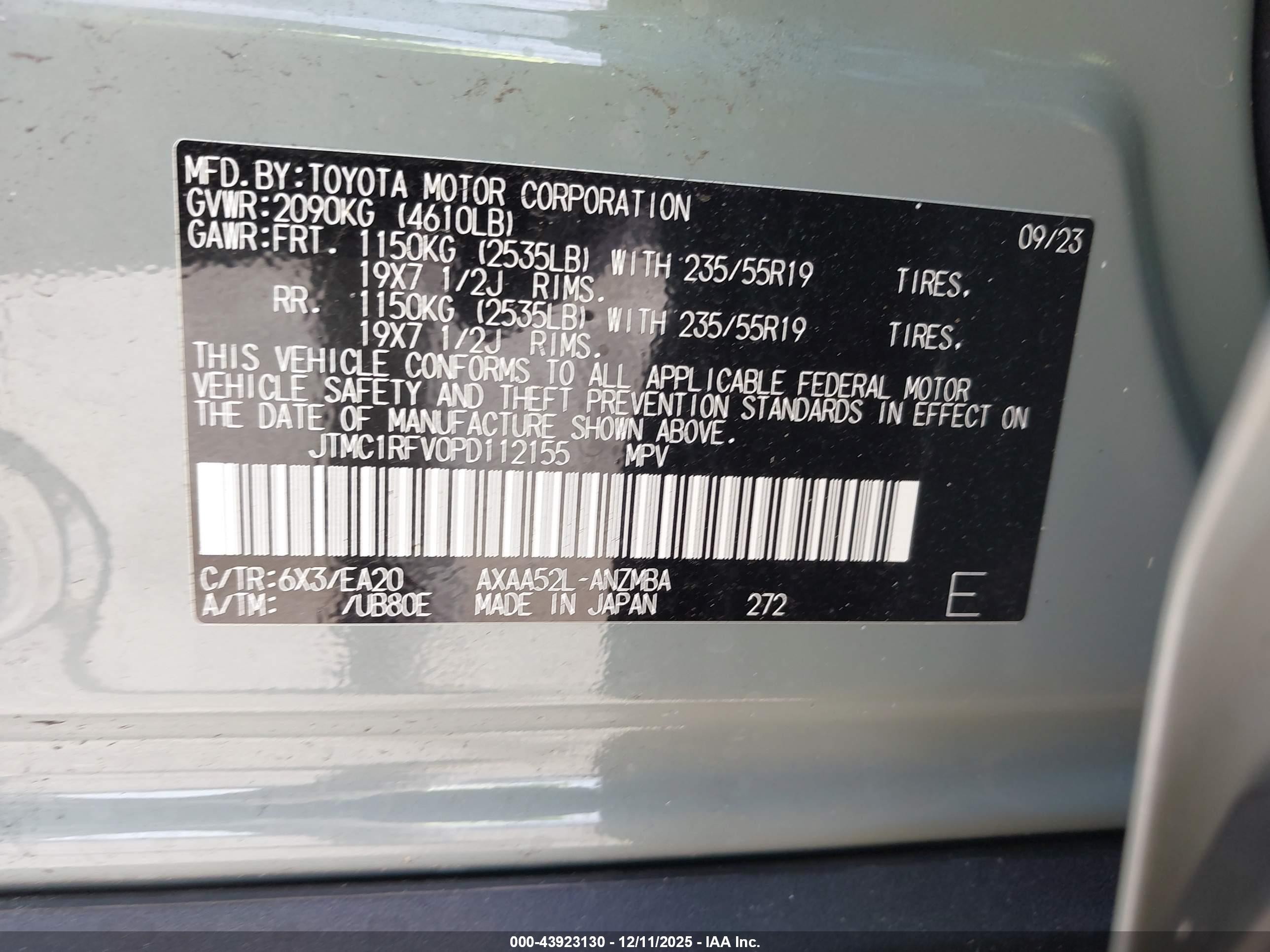 2023 Toyota Rav4 Xle Premium Gray vin: JTMC1RFV0PD112155