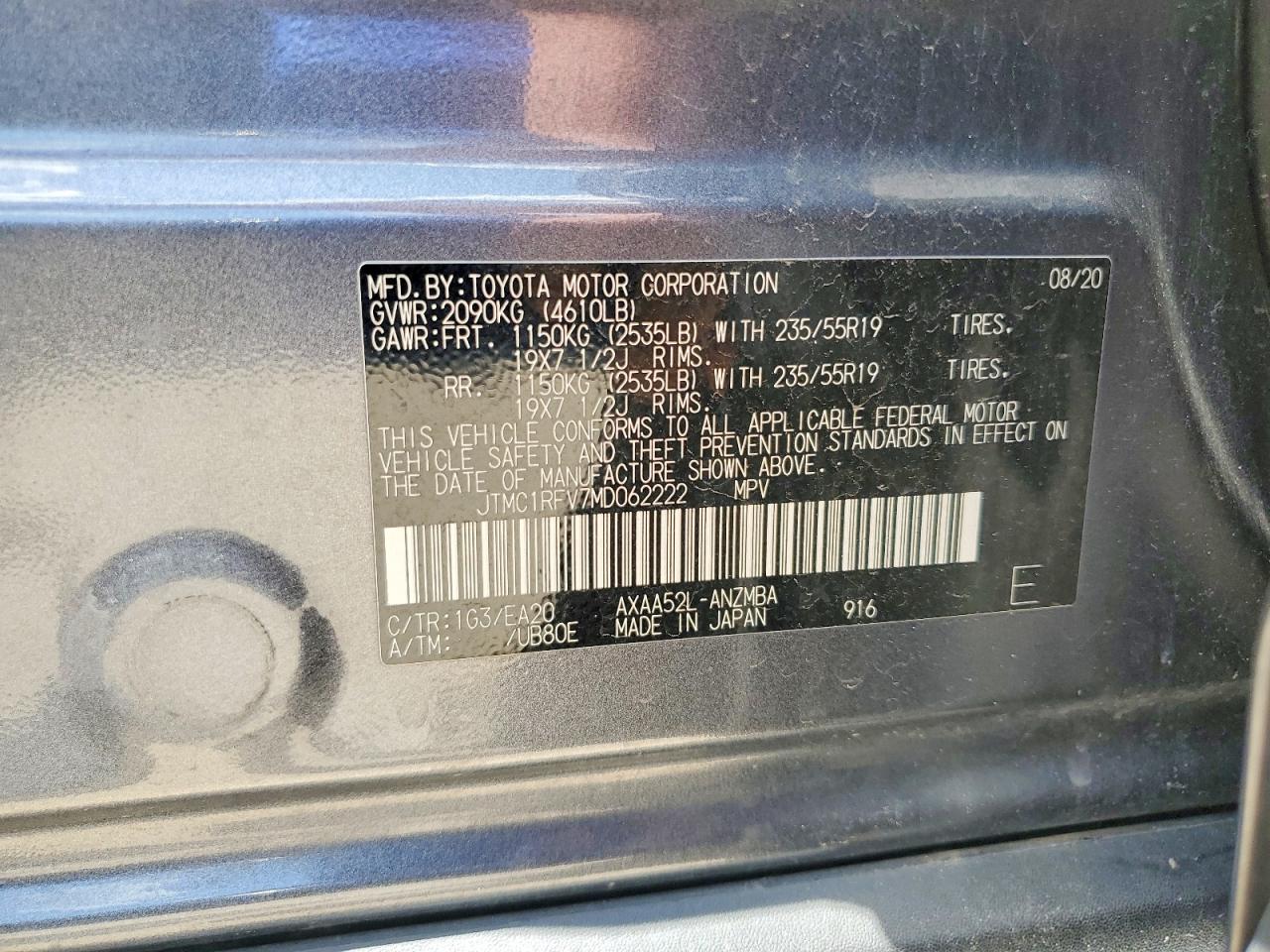 2021 Toyota Rav4 Xle Premium Charcoal vin: JTMC1RFV7MD062222