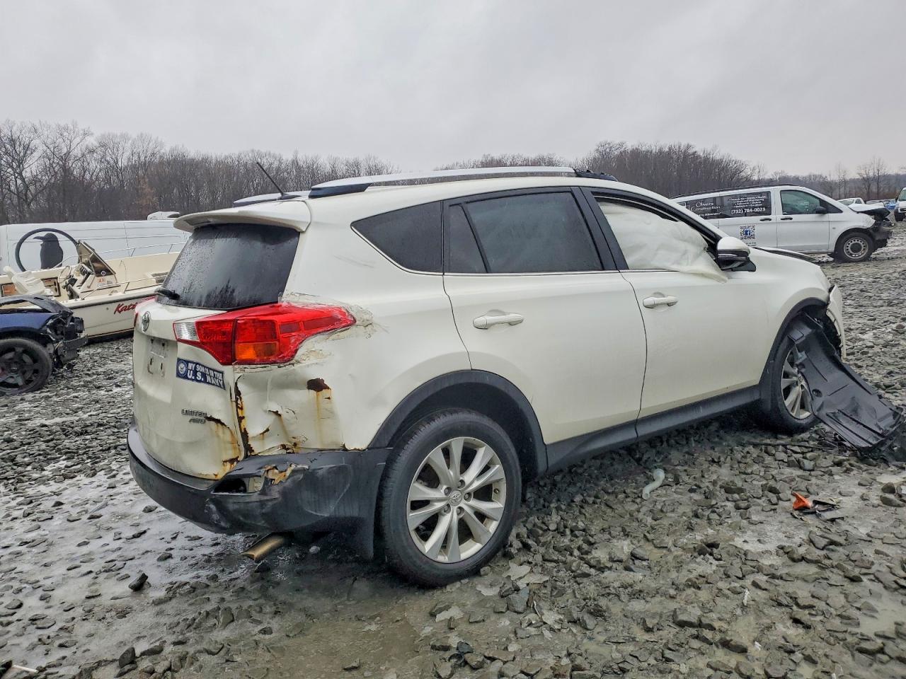 2014 Toyota Rav4 Limited White vin: JTMDFREV5ED050501