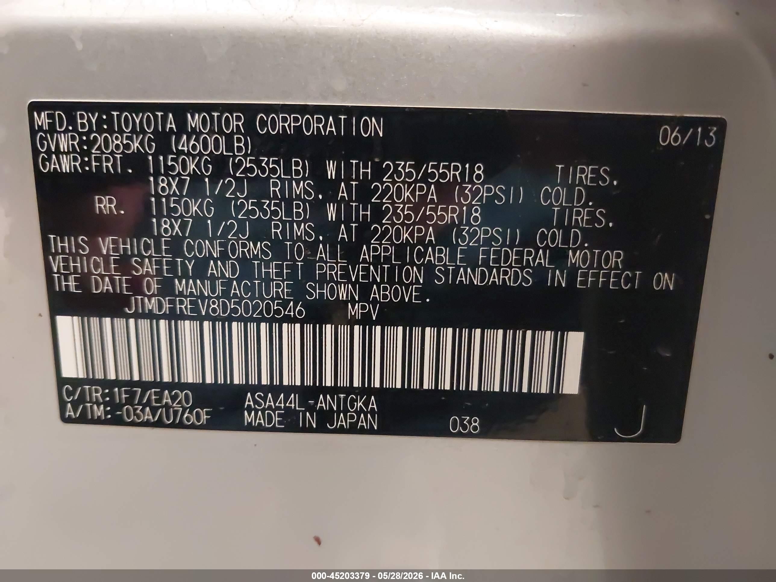 2013 Toyota Rav4 Limited Silver vin: JTMDFREV8D5020546