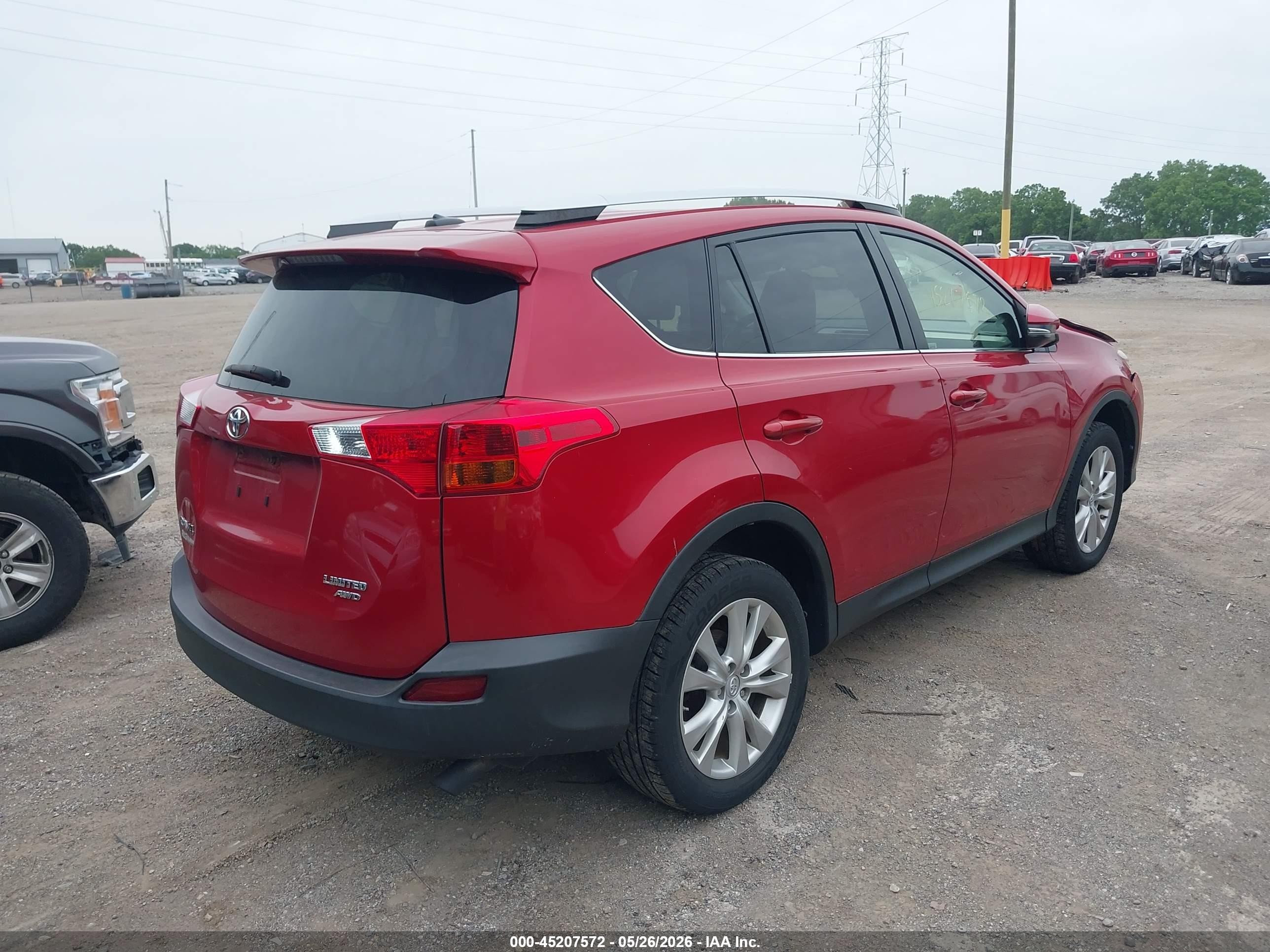 2014 Toyota Rav4 Limited Red vin: JTMDFREV8ED093651