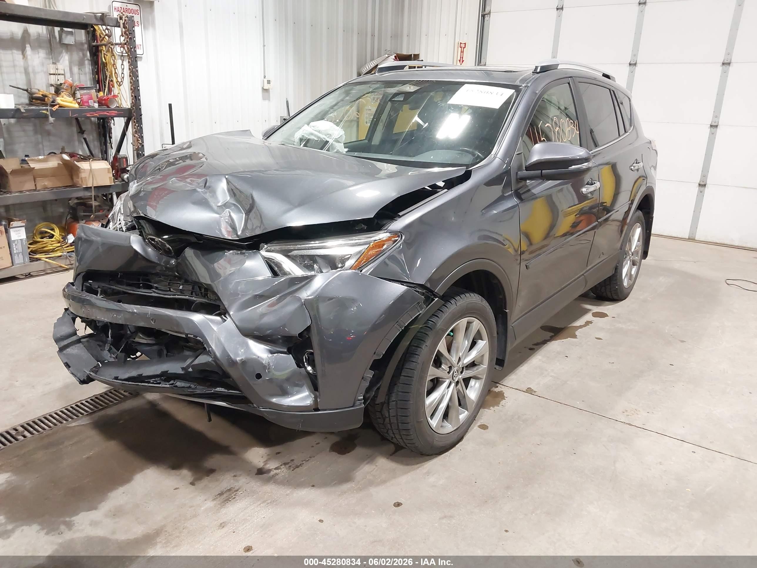 2017 Toyota Rav4 Limited Gray vin: JTMDFREV8HD215526