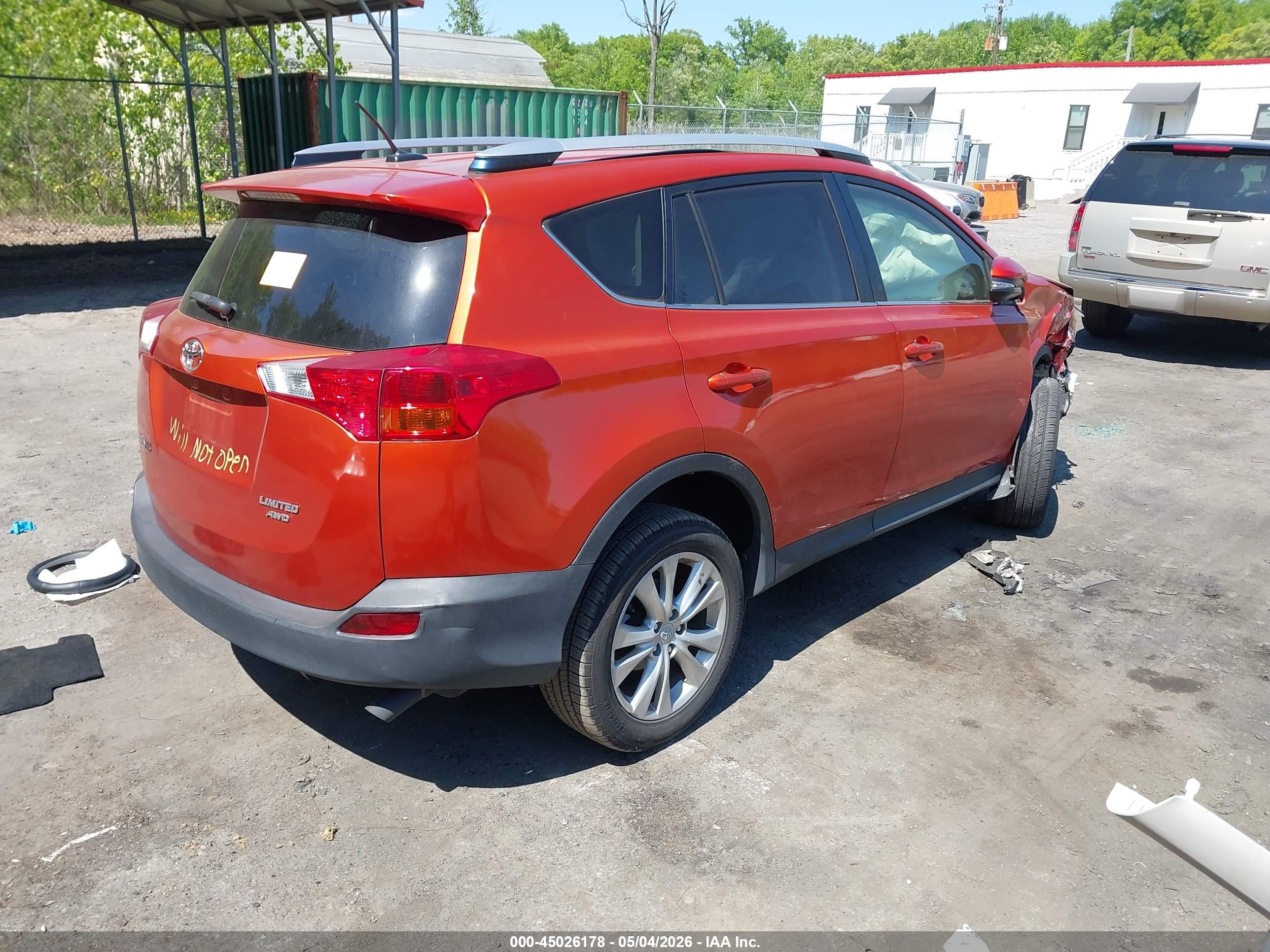 2015 Toyota Rav4 Limited Orange vin: JTMDFREVXFD133469