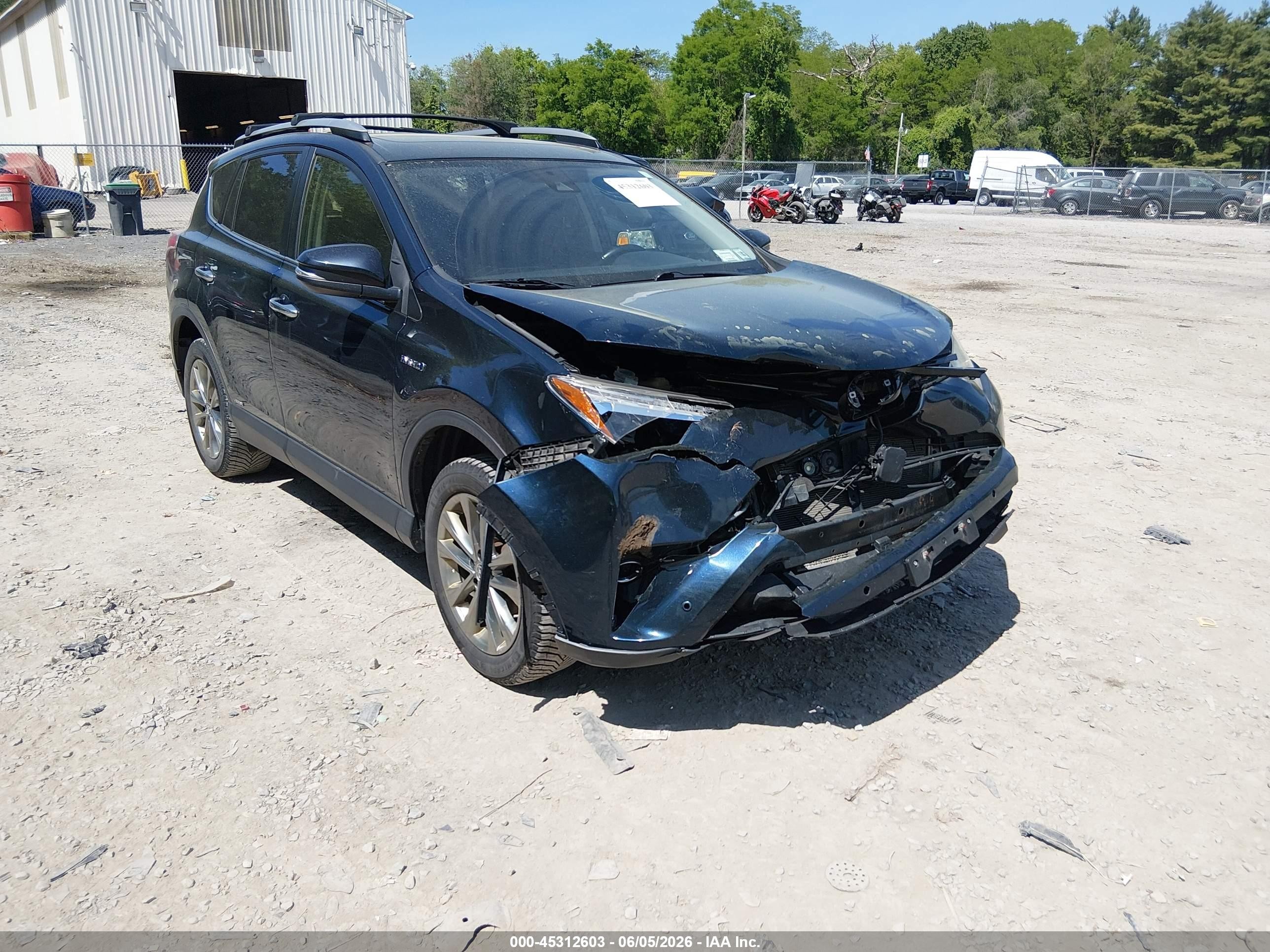 2018 Toyota Rav4 Hybrid Limited Black vin: JTMDJREV0JD249450