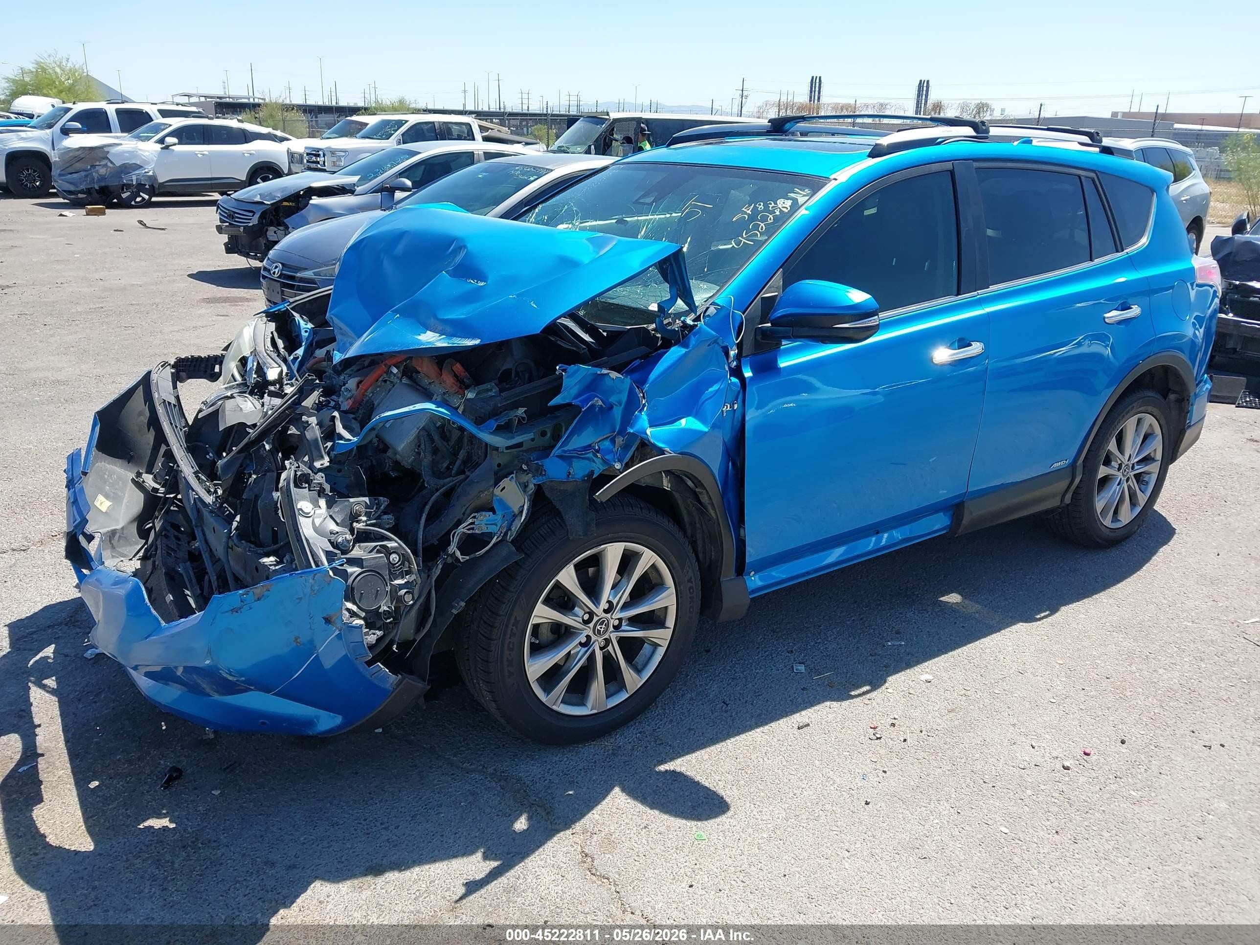2018 Toyota Rav4 Hybrid Limited Blue vin: JTMDJREV3JD155725