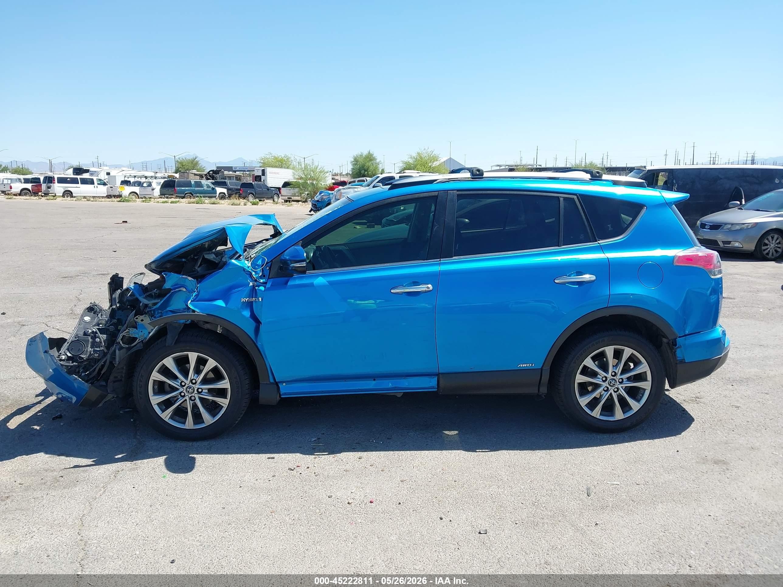 2018 Toyota Rav4 Hybrid Limited Blue vin: JTMDJREV3JD155725