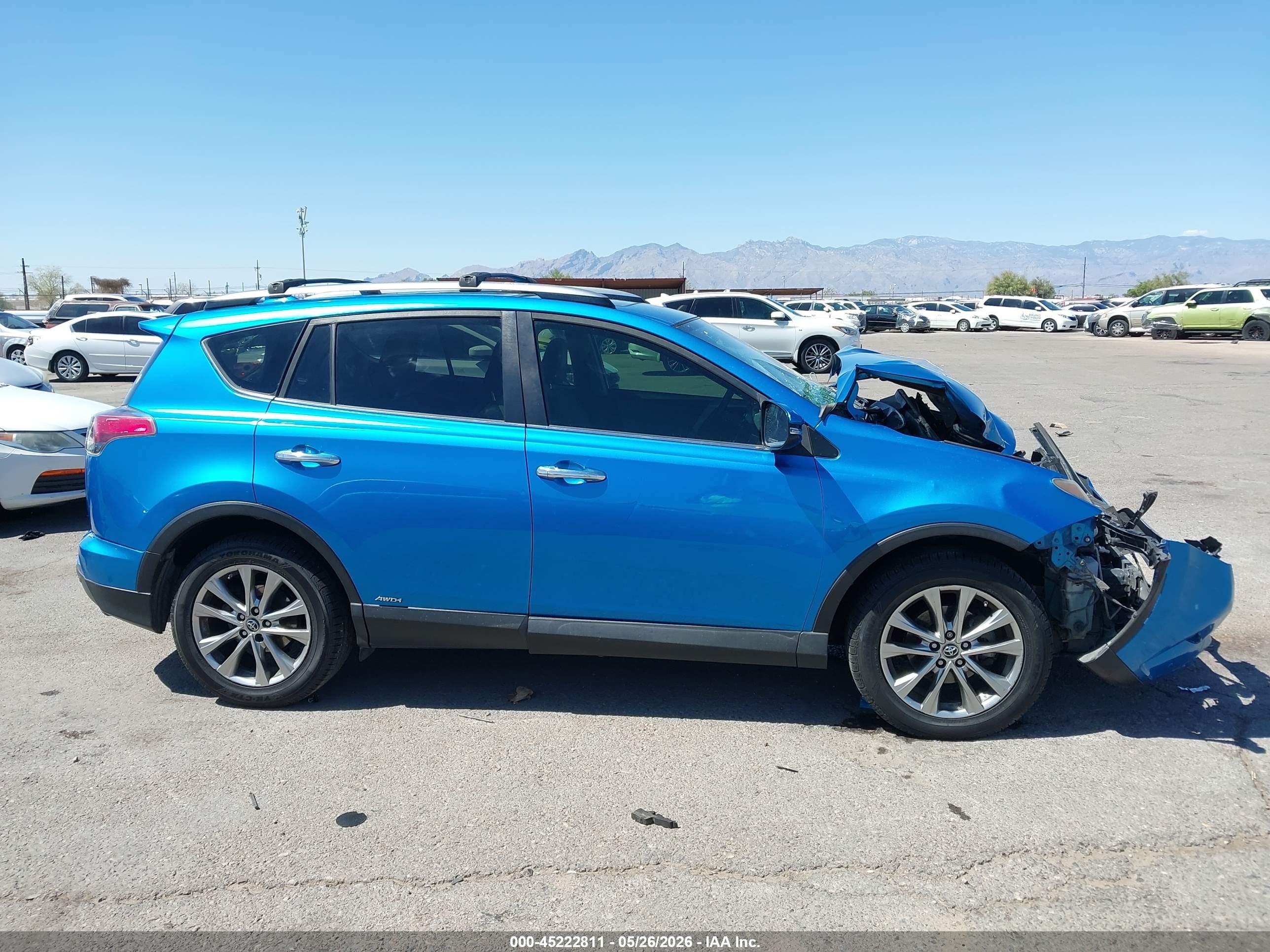2018 Toyota Rav4 Hybrid Limited Blue vin: JTMDJREV3JD155725