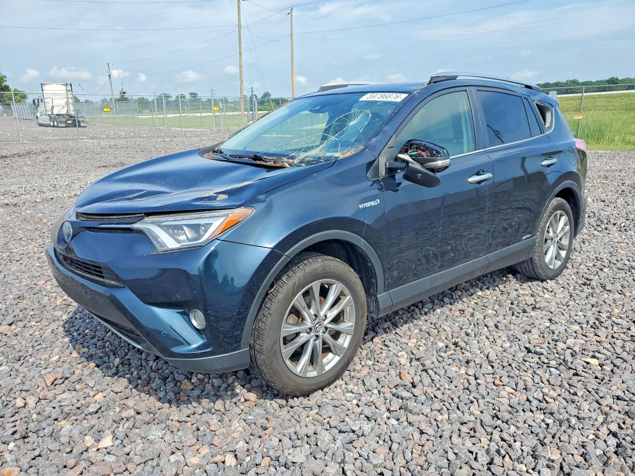 2017 Toyota Rav4 Hv Limited Blue vin: JTMDJREV4HD073447