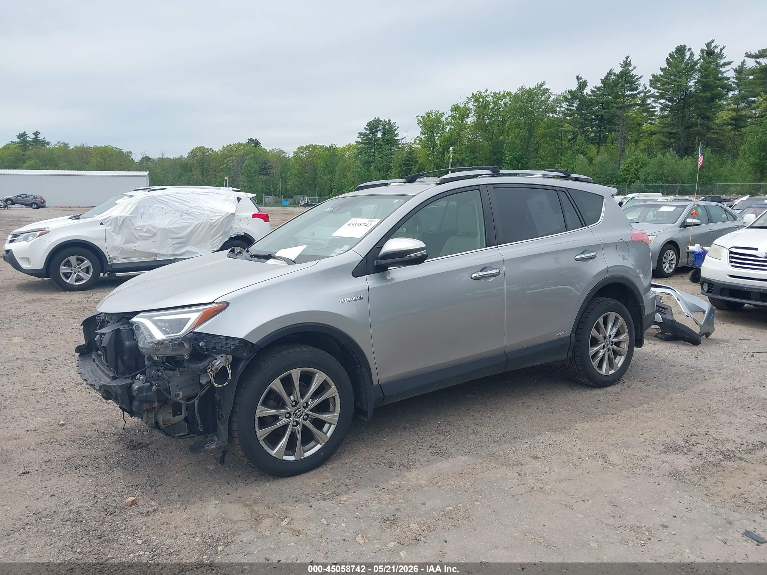 2017 Toyota Rav4 Hybrid Limited Silver vin: JTMDJREV6HD070596