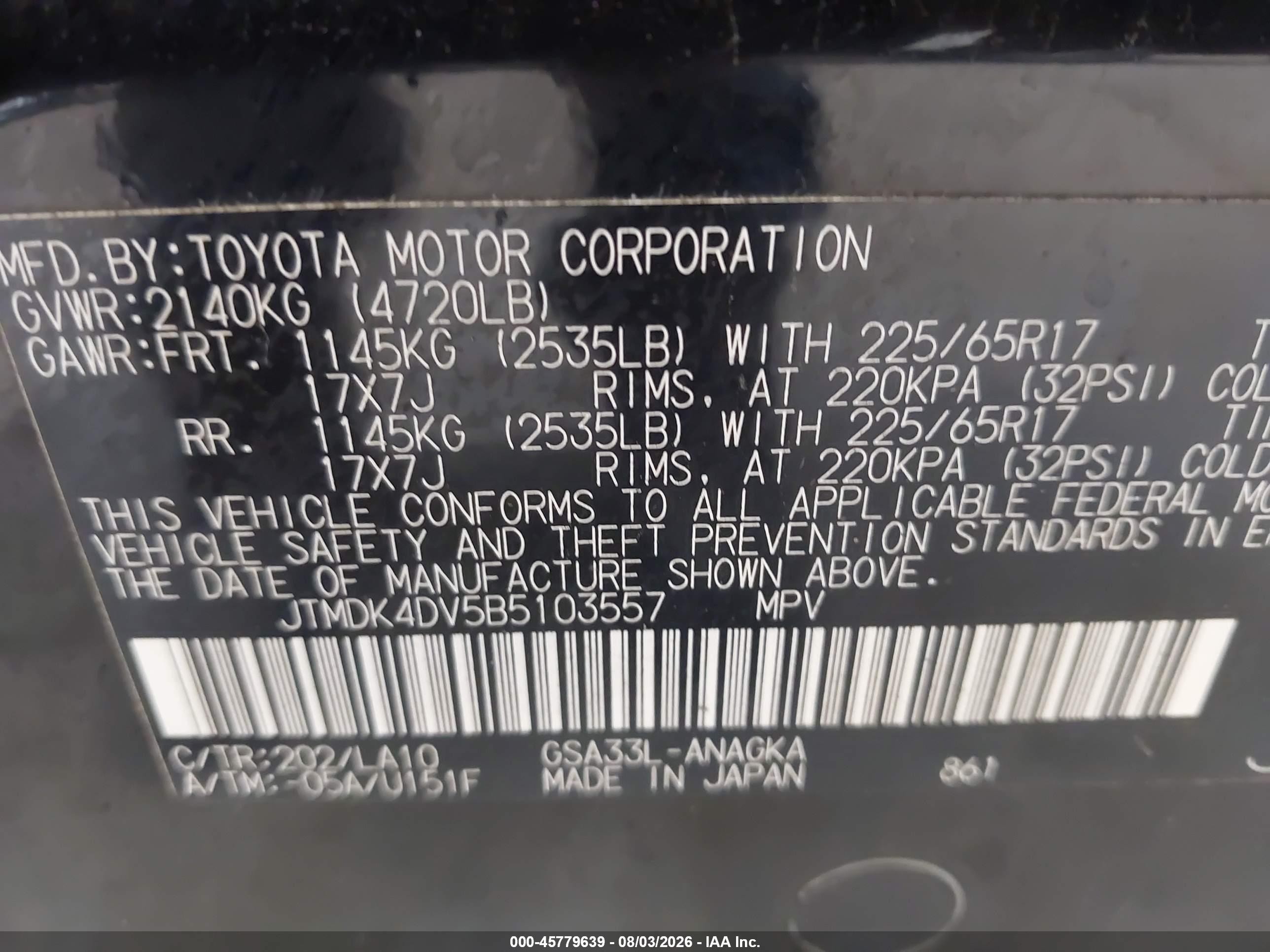 2011 Toyota Rav4 Limited V6 Black vin: JTMDK4DV5B5103557