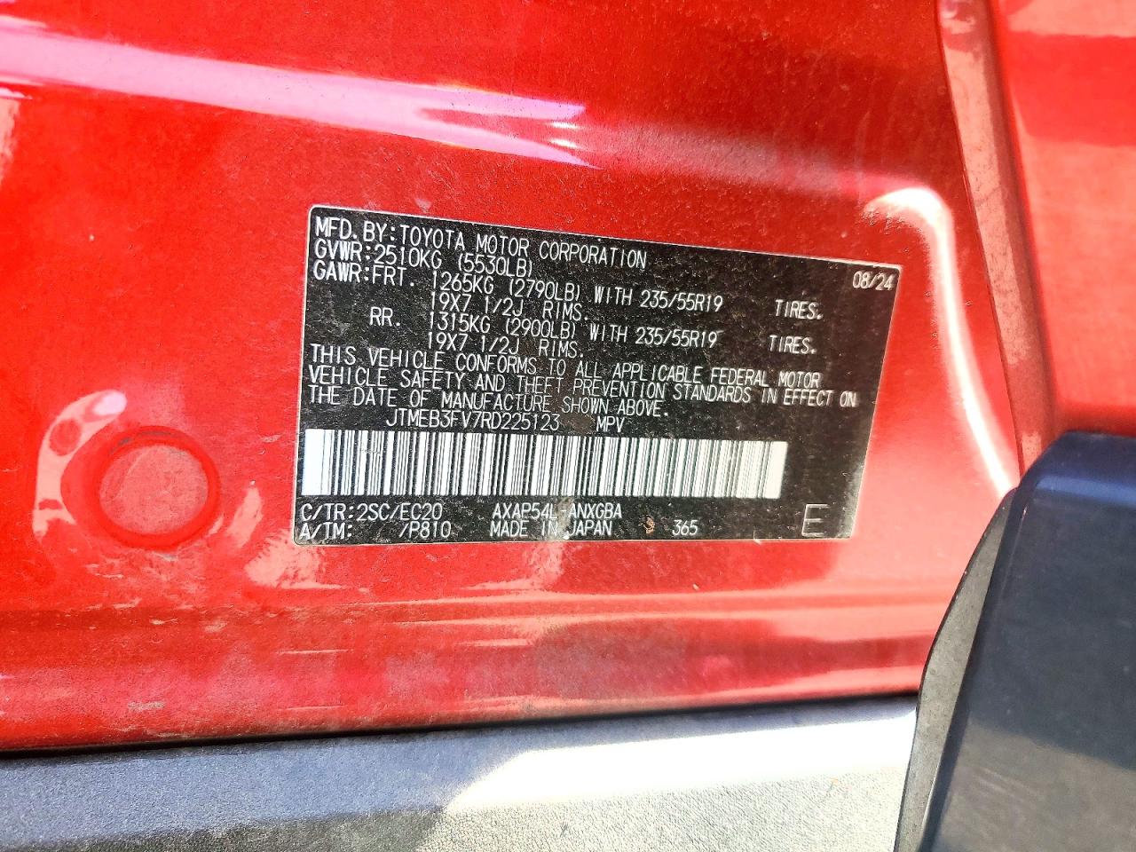 2024 Toyota Rav4 Prime Xse Красный vin: JTMEB3FV7RD225123