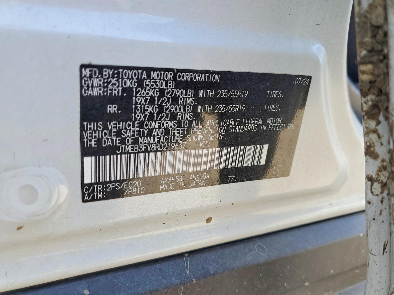2024 Toyota Rav4 Prime Xse Белый vin: JTMEB3FV8RD219637
